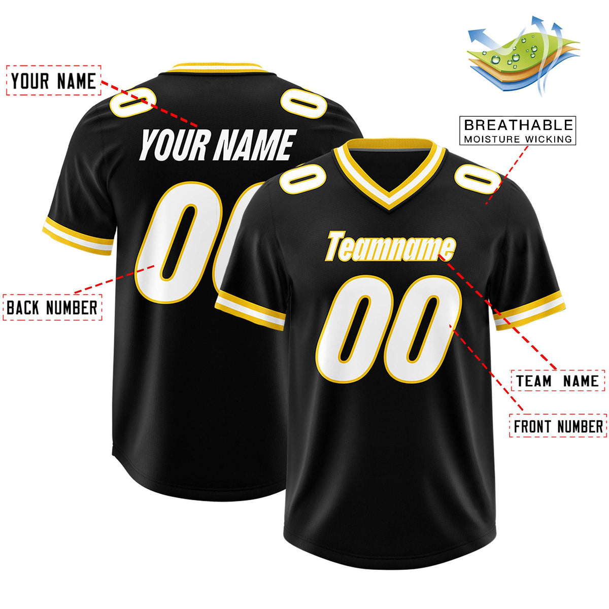 Custom Black Classic Style American American Football Jerseys