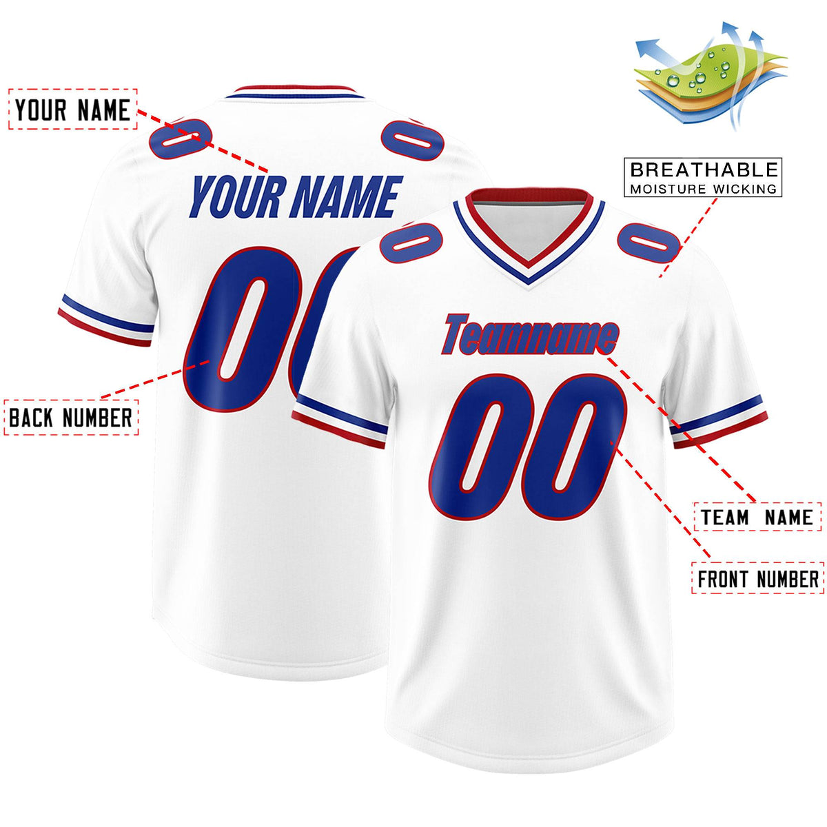 Custom White Classic Style American American Football Jerseys