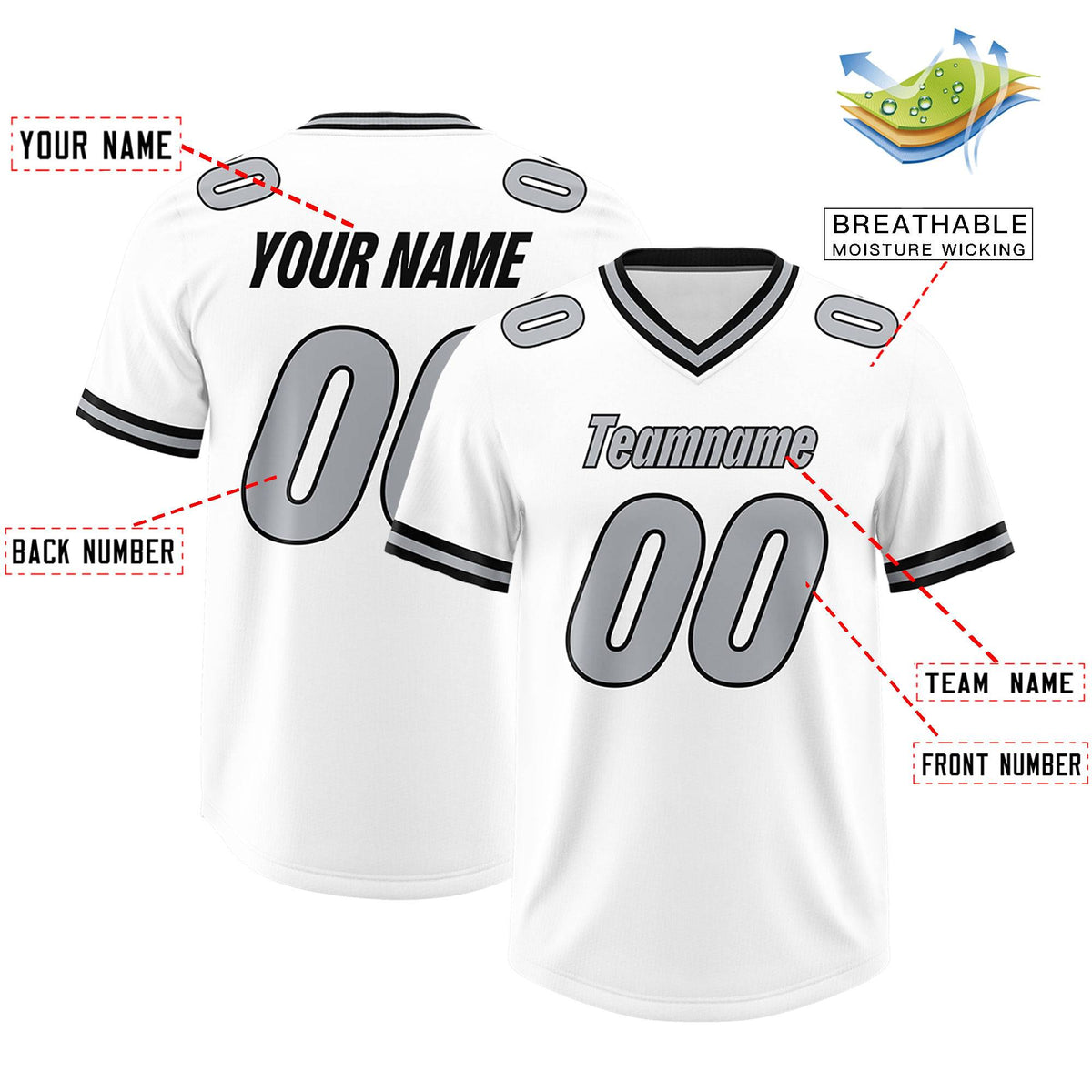 Custom White Classic Style American American Football Jerseys