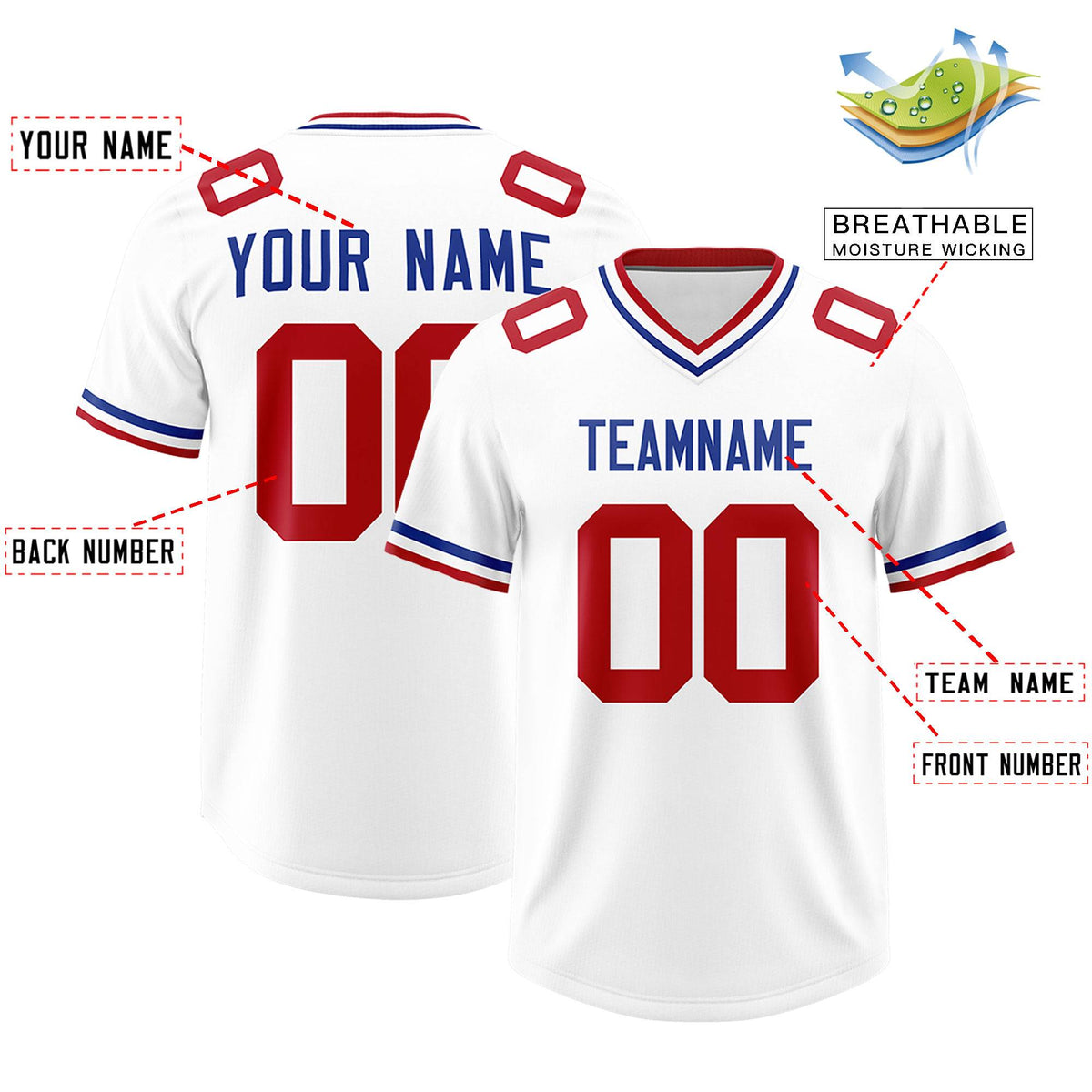 Custom White Classic Style American American Football Jerseys