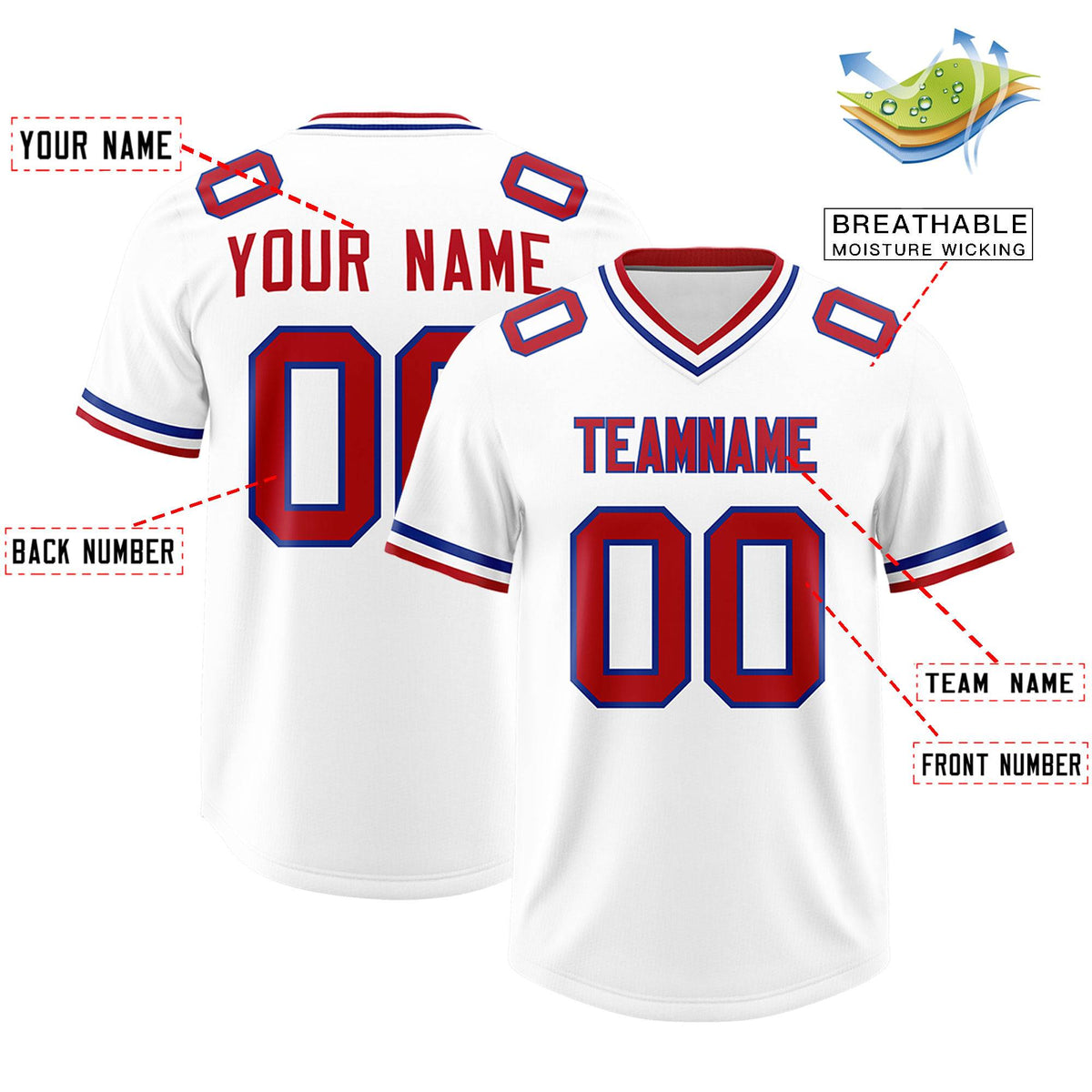 Custom White Classic Style American American Football Jerseys