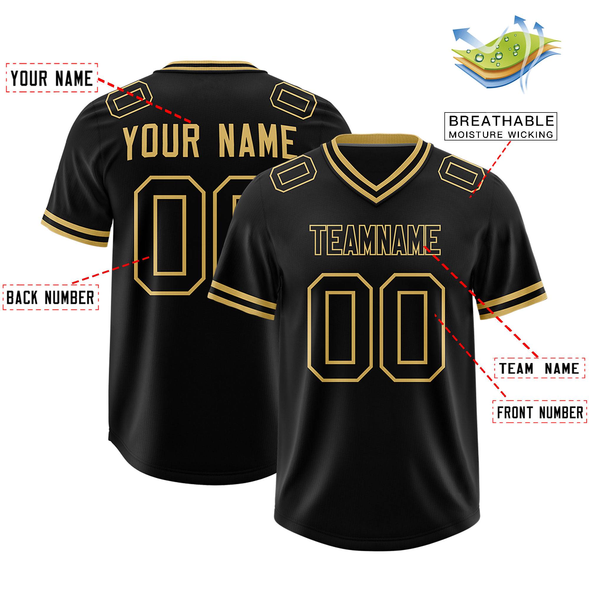 Custom Black Classic Style American American Football Jerseys