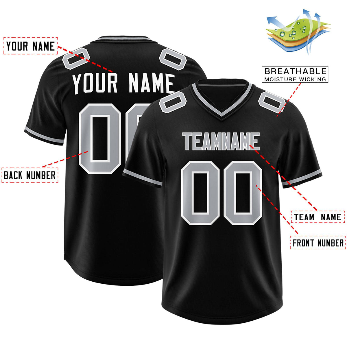 Custom Black Classic Style American American Football Jerseys