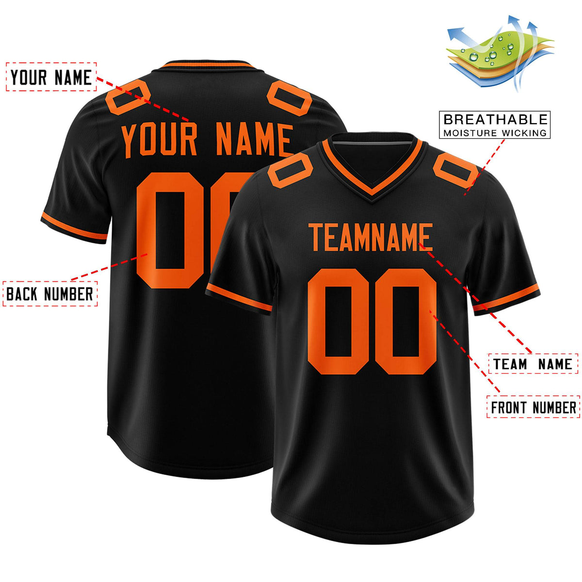 Custom Black Classic Style American American Football Jerseys