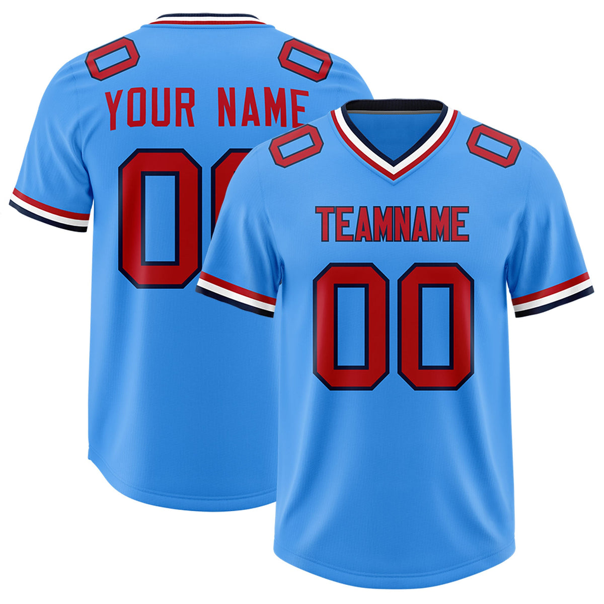 Custom Powder Blue Classic Style American American Football Jerseys