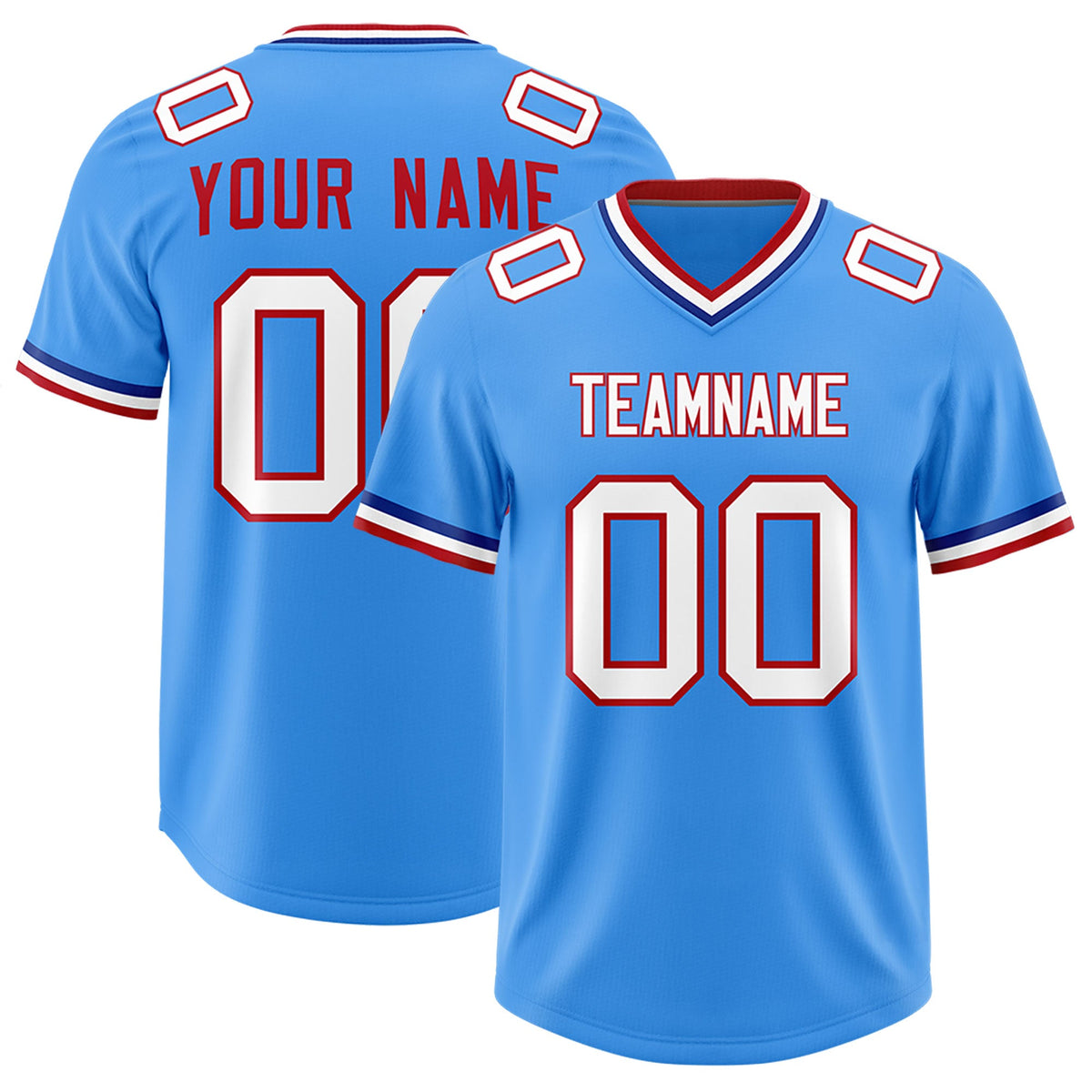Custom Powder Blue Classic Style American American Football Jerseys
