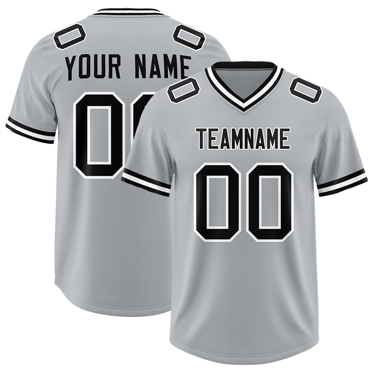Custom Silver Classic Style American American Football Jerseys