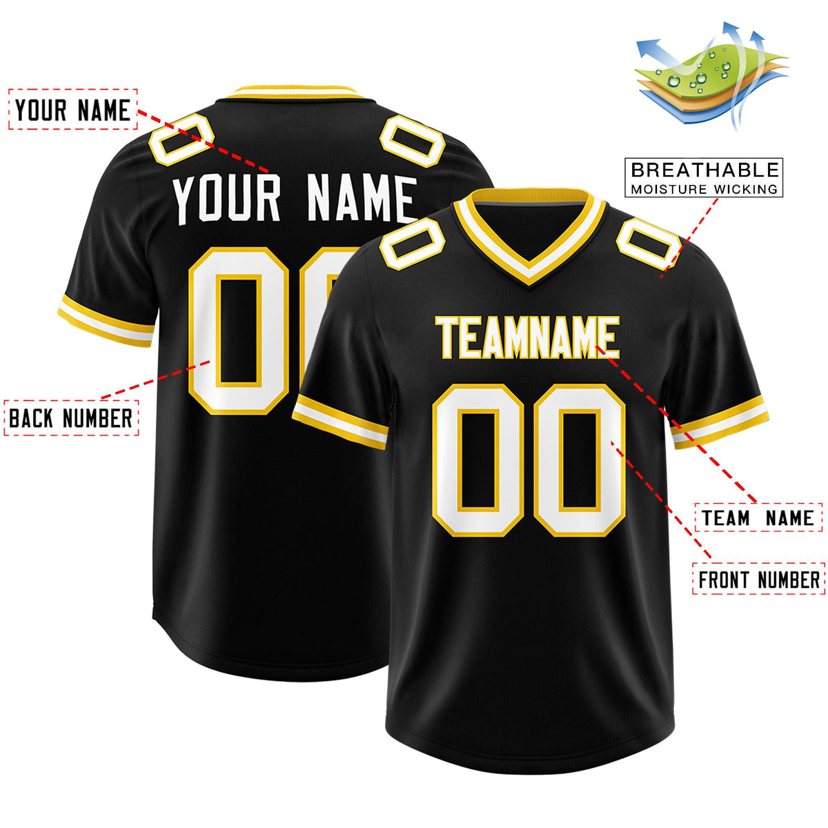 Custom Black Classic Style American American Football Jerseys