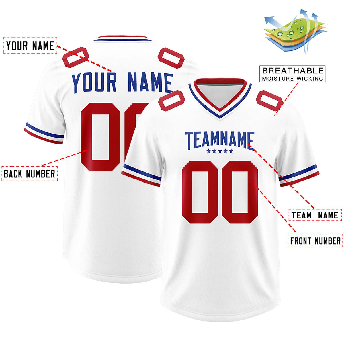 Custom White American Football Jersey