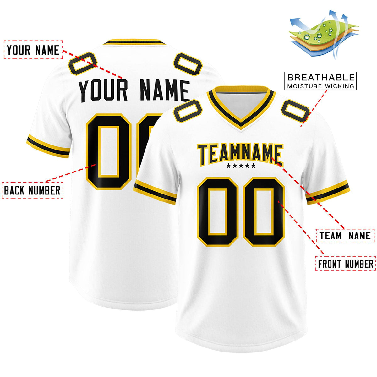 Custom White American Football Jersey