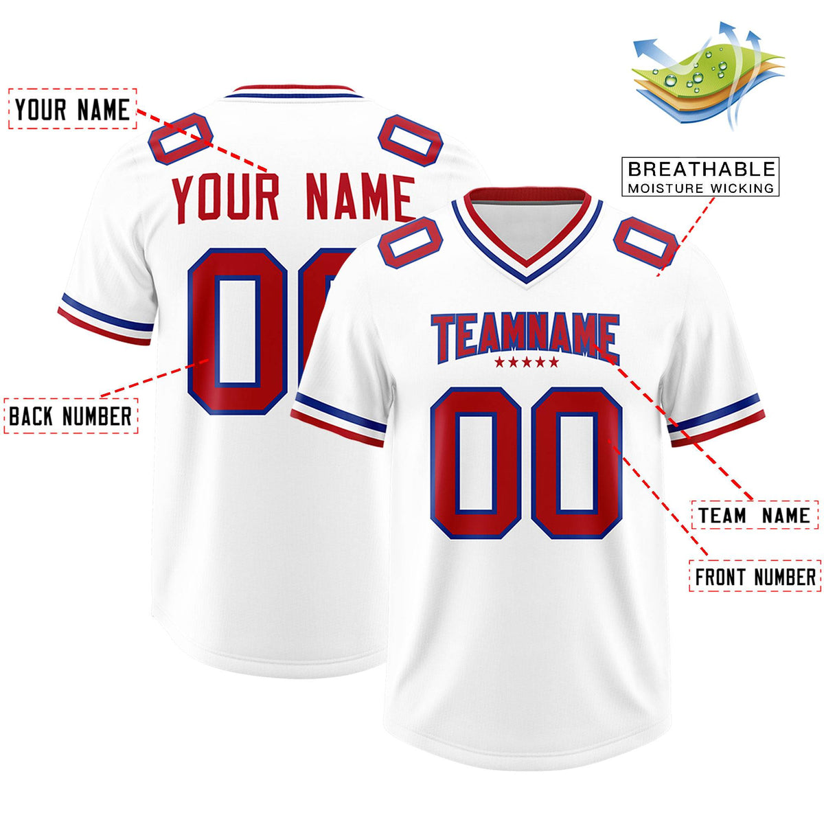 Custom White American Football Jersey