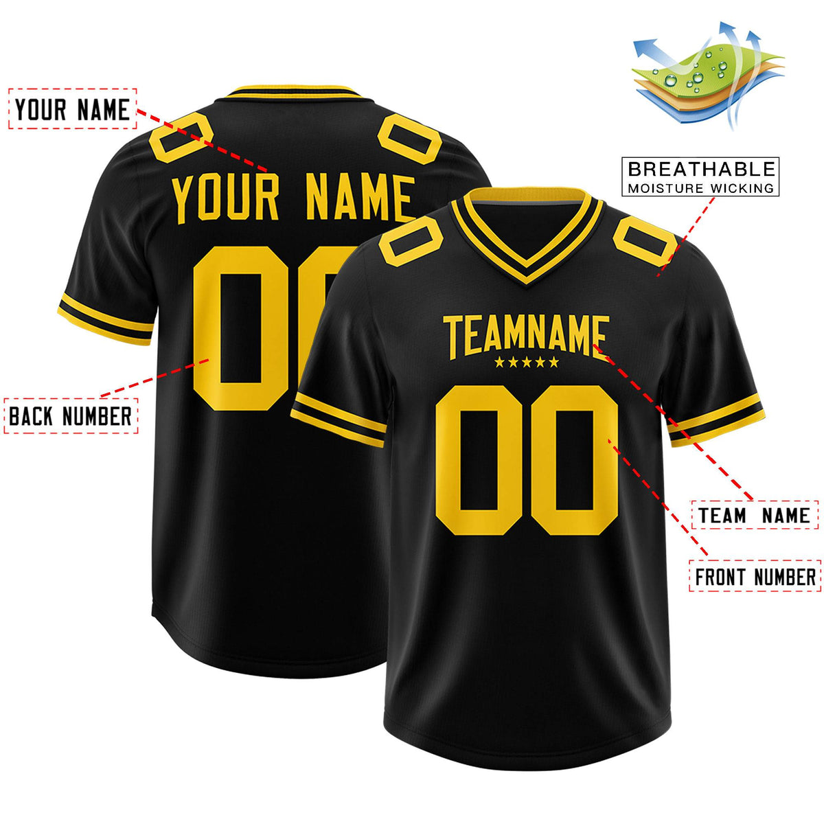 Custom Black American Football Jersey