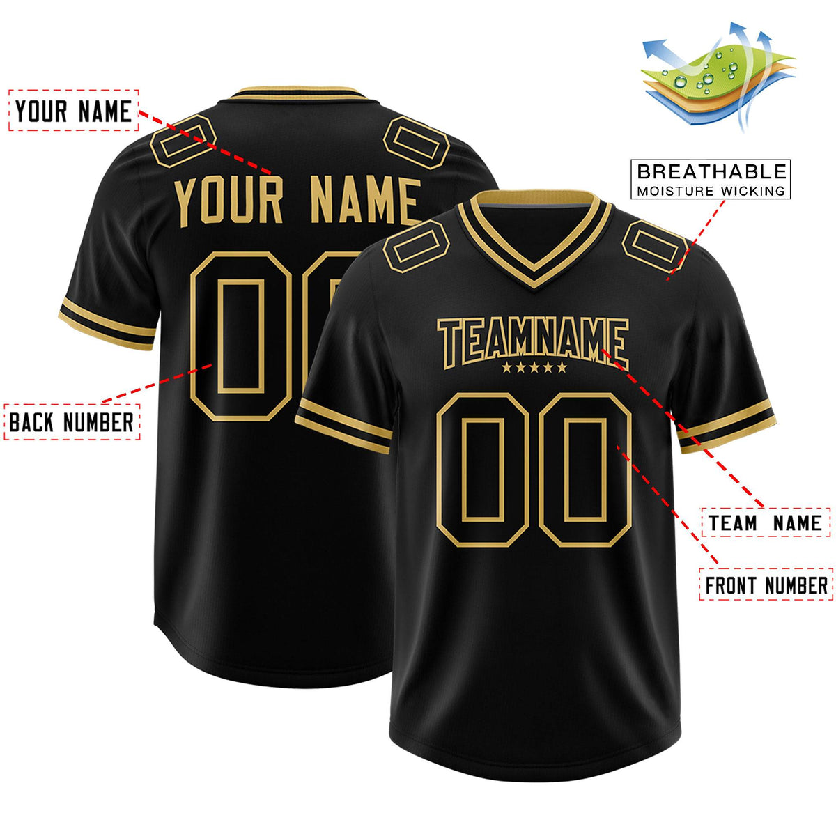Custom Black American Football Jersey
