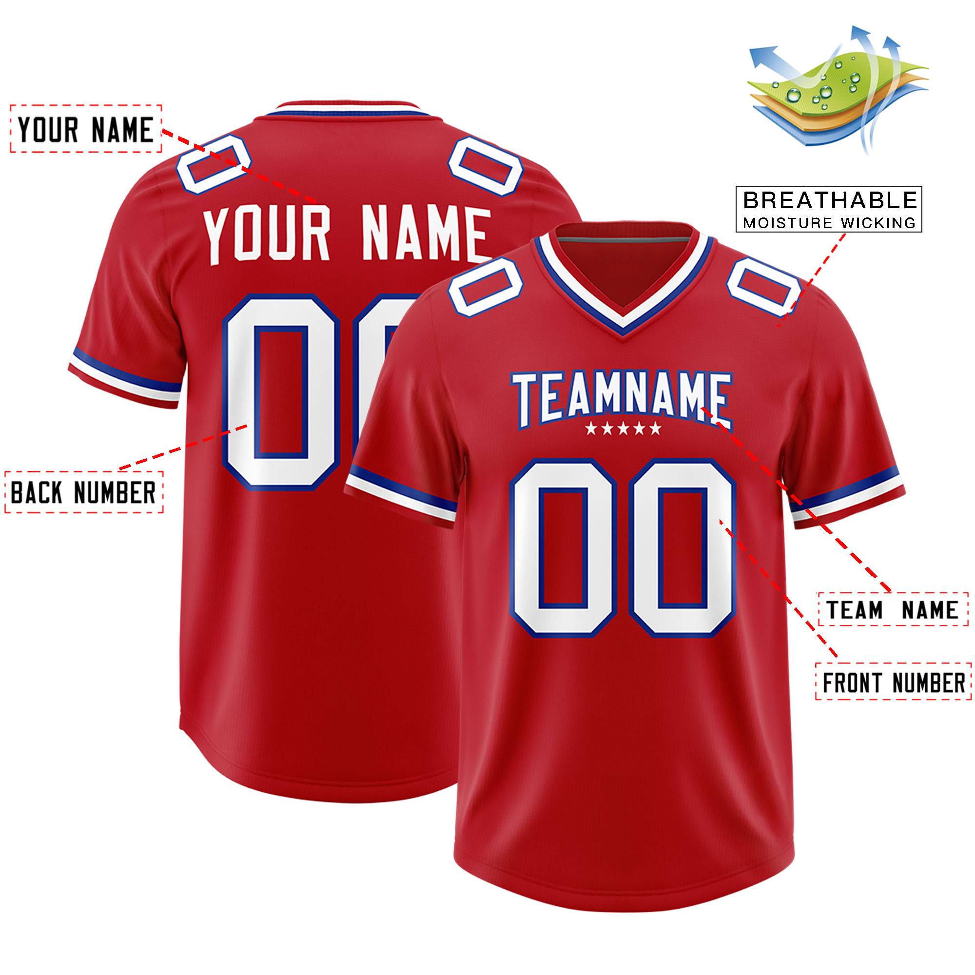 Custom Red American Football Jersey