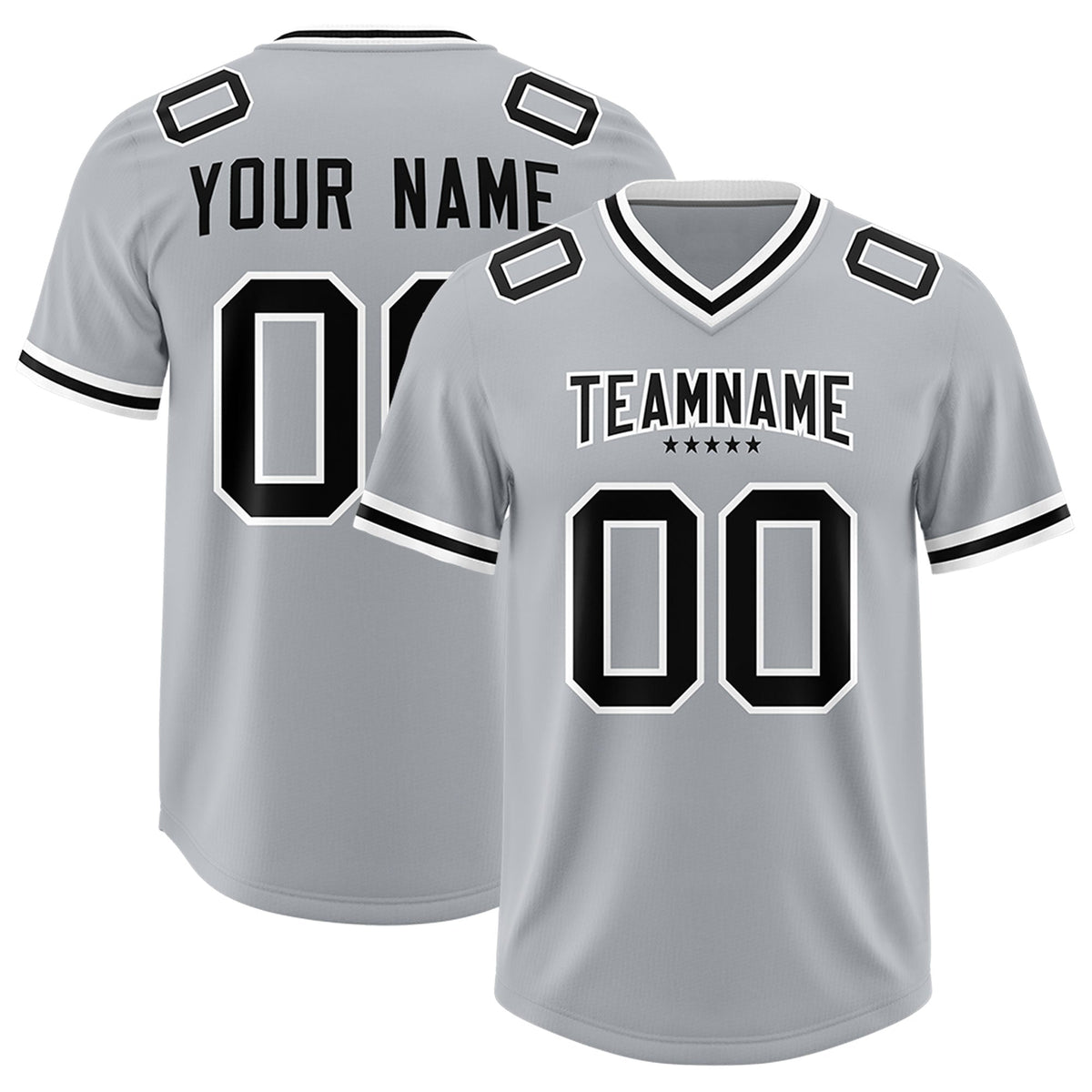 Custom Silver Classic American American Football Jerseys