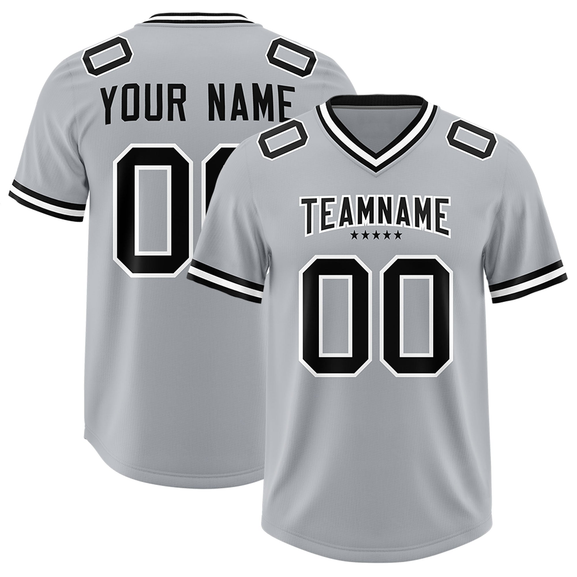 Custom Silver Classic American American Football Jerseys