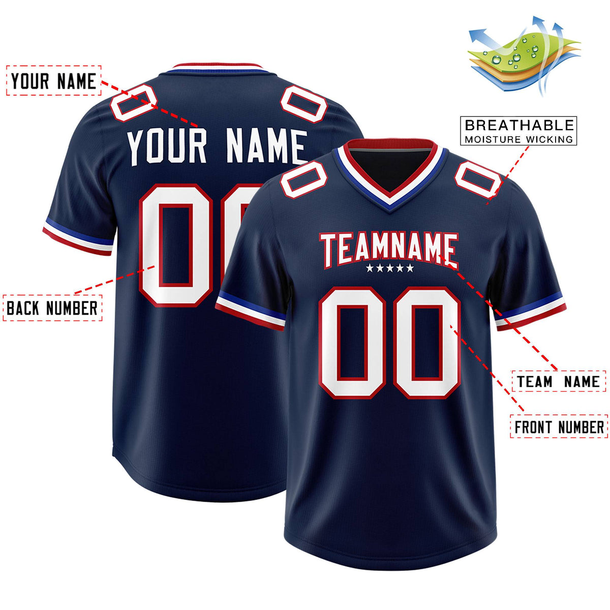 Custom Navy American Football Jersey