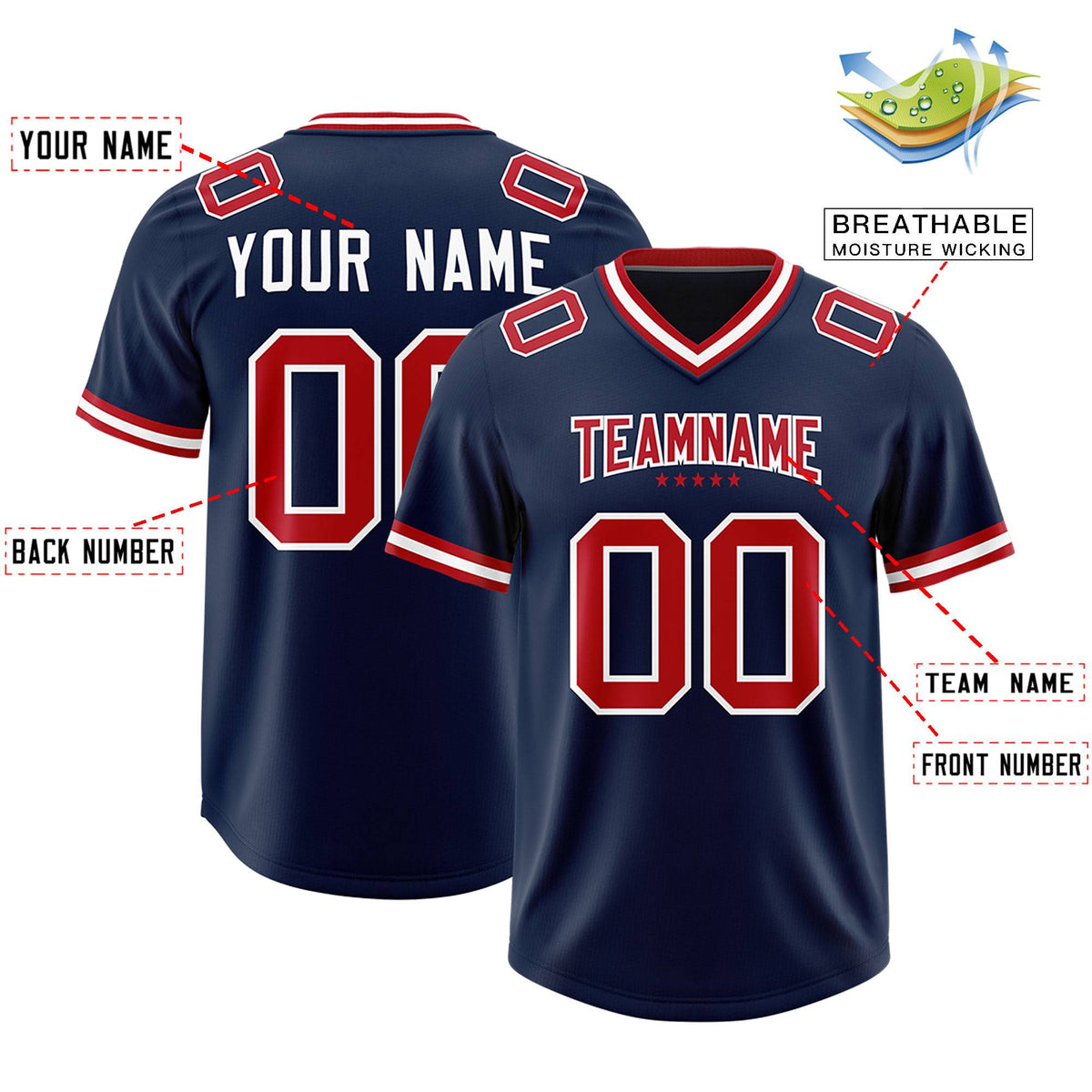 Custom Navy American Football Jersey