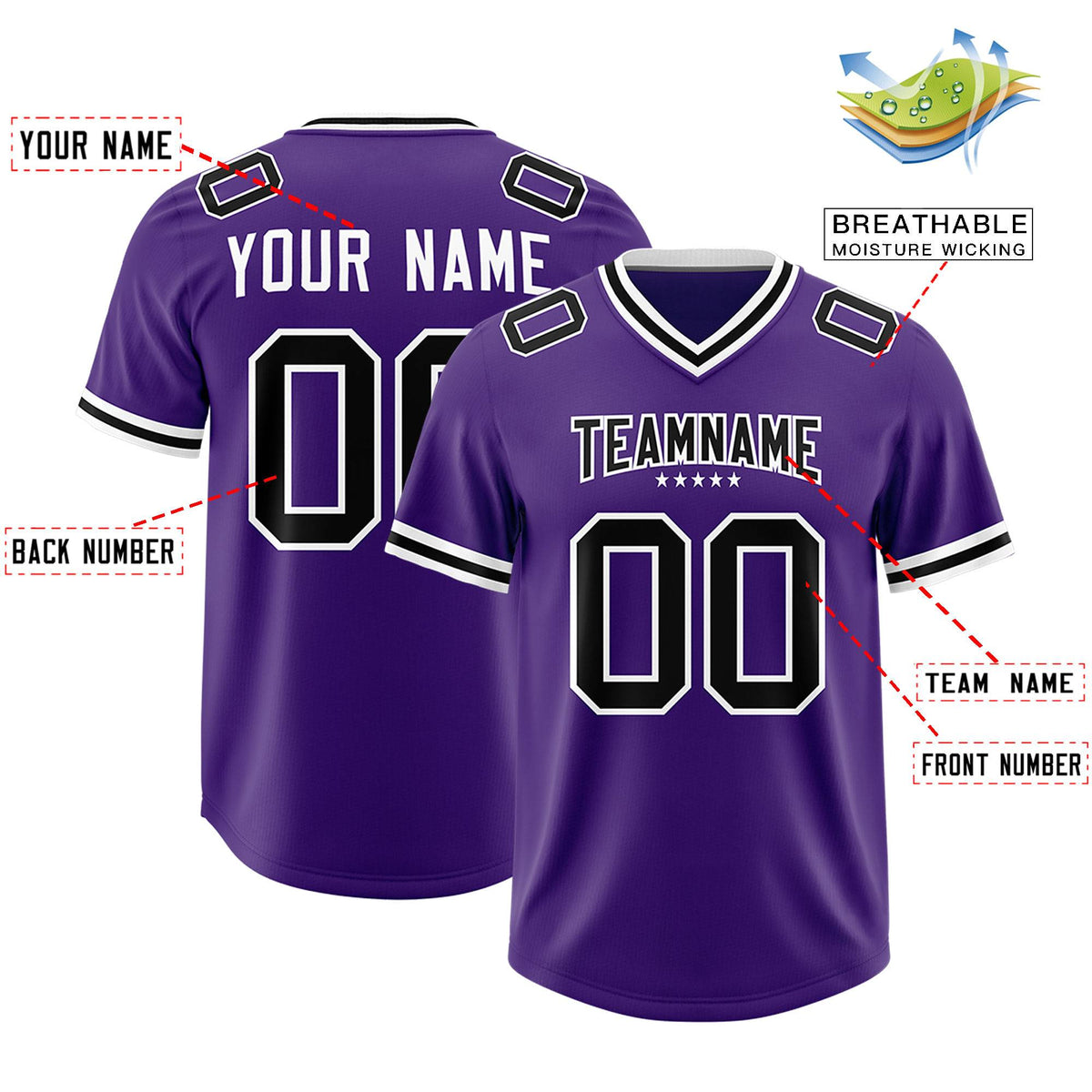 Custom Purple American Football Jersey