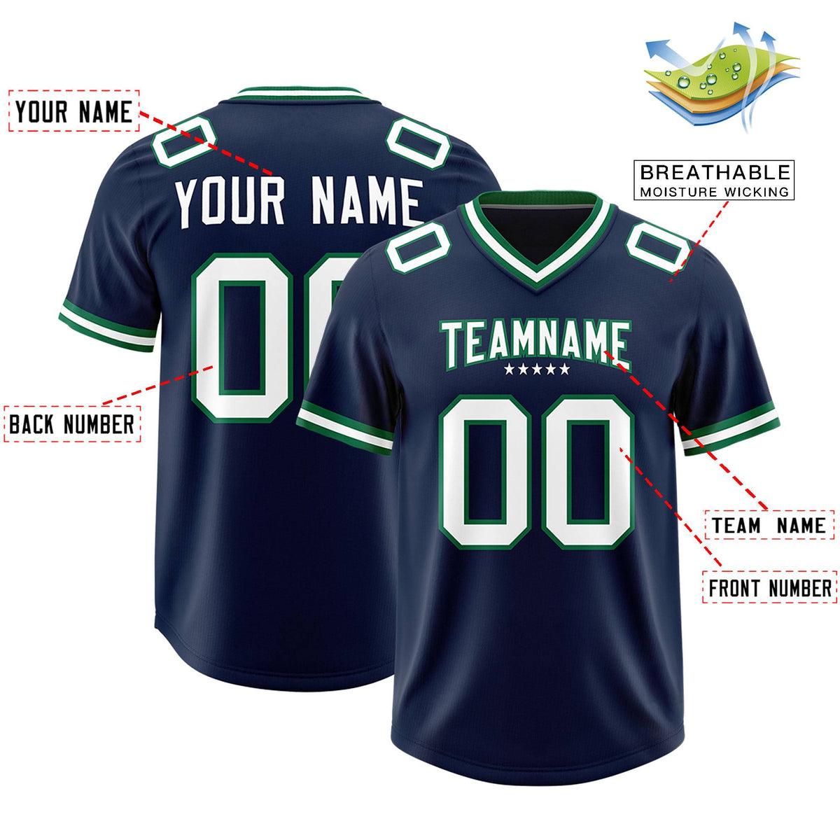 Custom Navy American Football Jersey