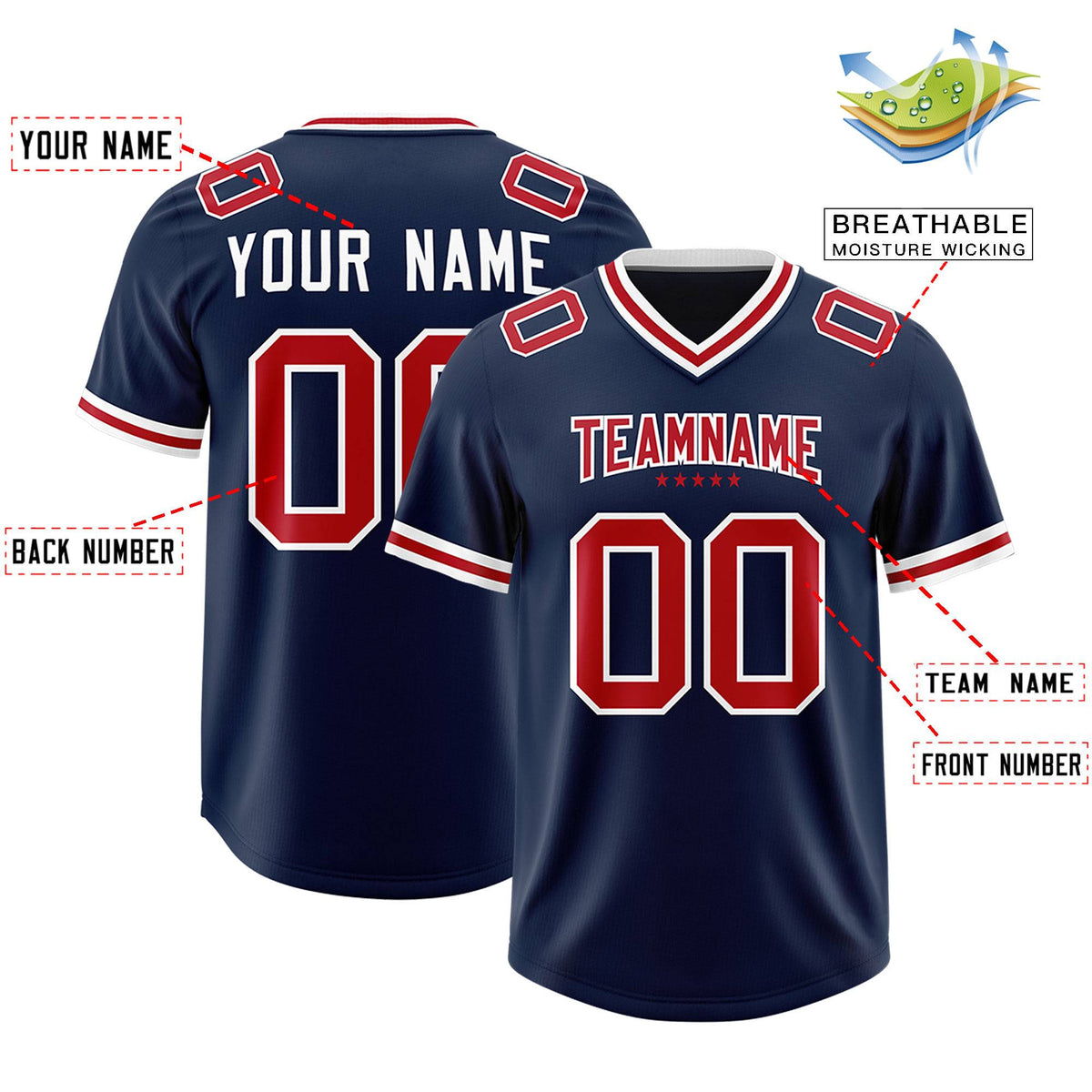 Custom Navy American Football Jersey