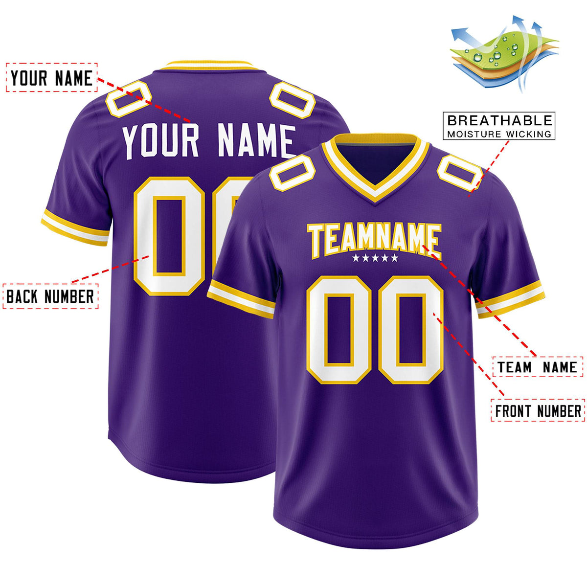 Custom Purple American Football Jersey