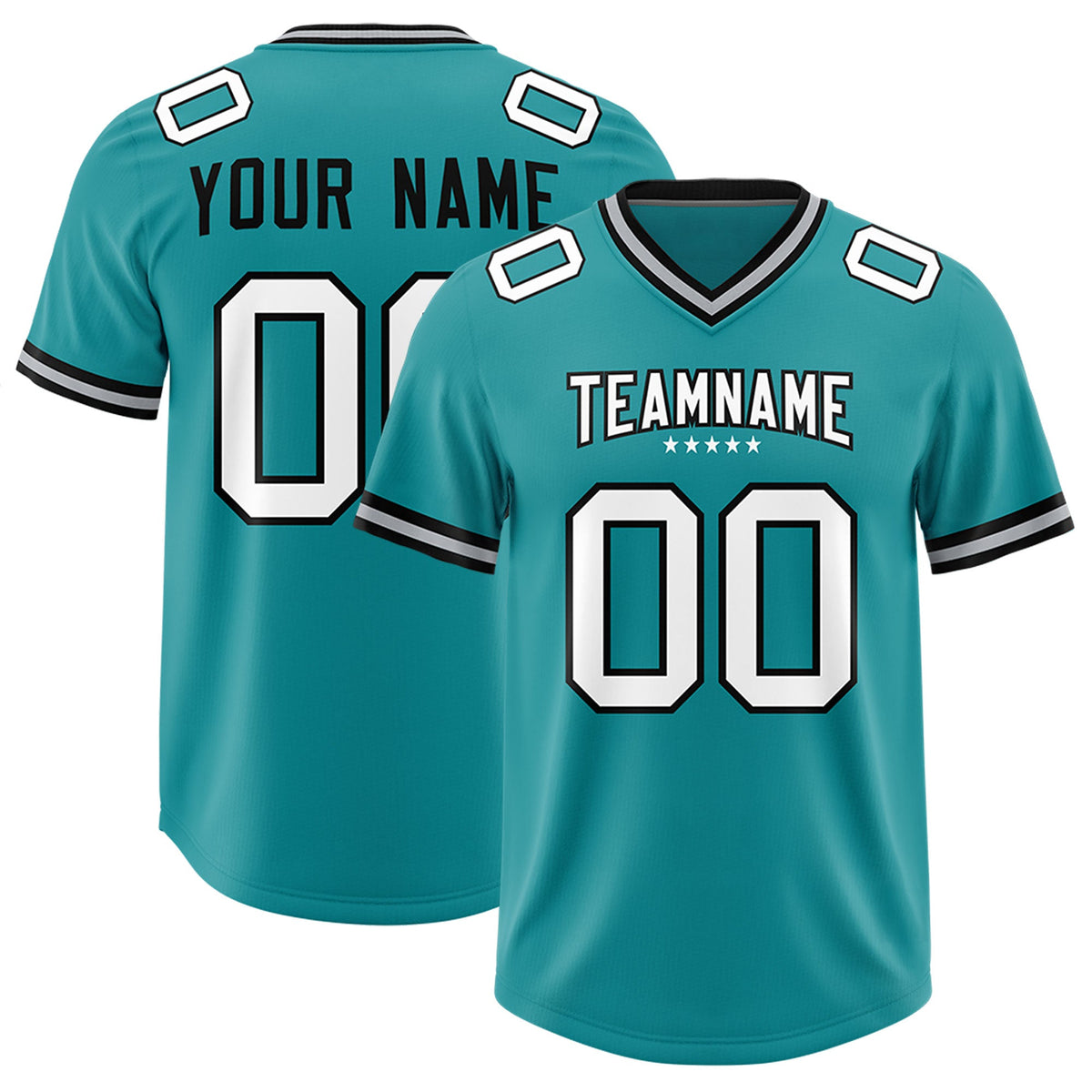 Custom Aqua Classic American American Football Jerseys
