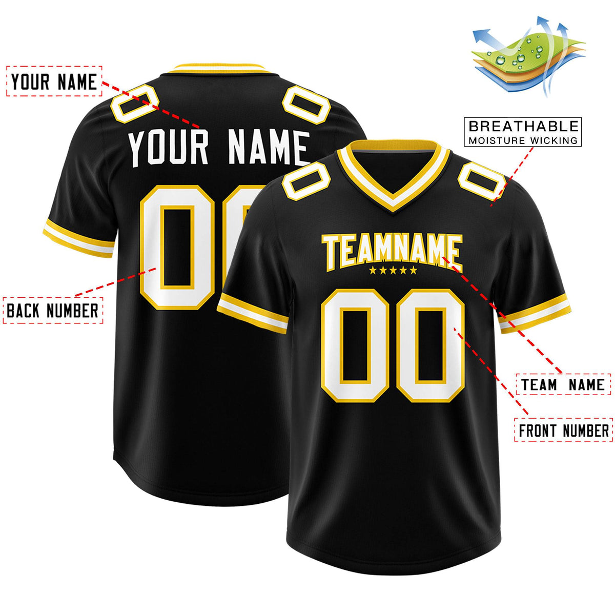 Custom Black American Football Jersey