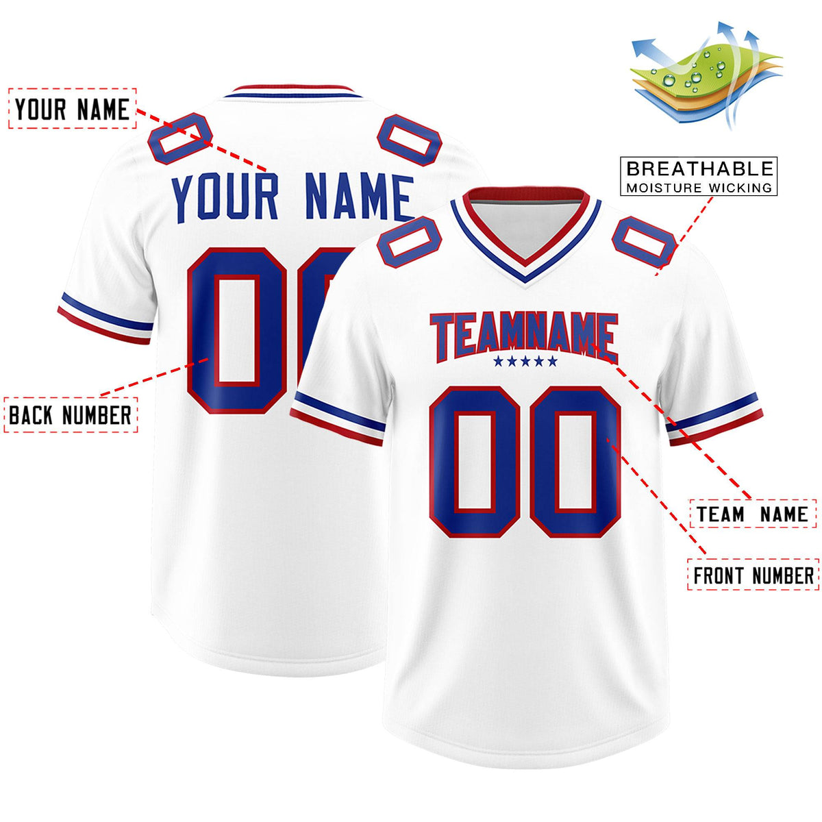 Custom White American Football Jersey