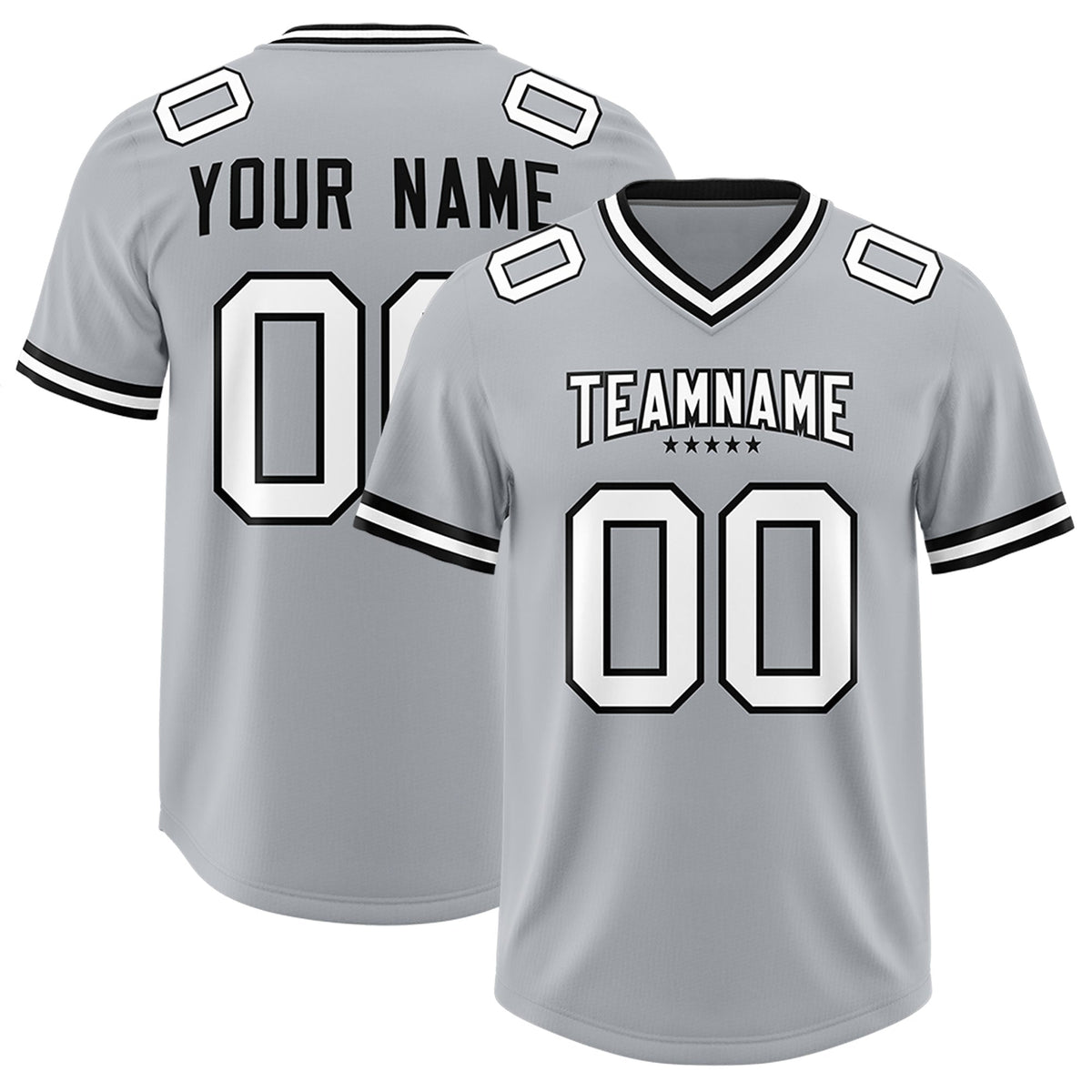 Custom Silver Classic American American Football Jerseys