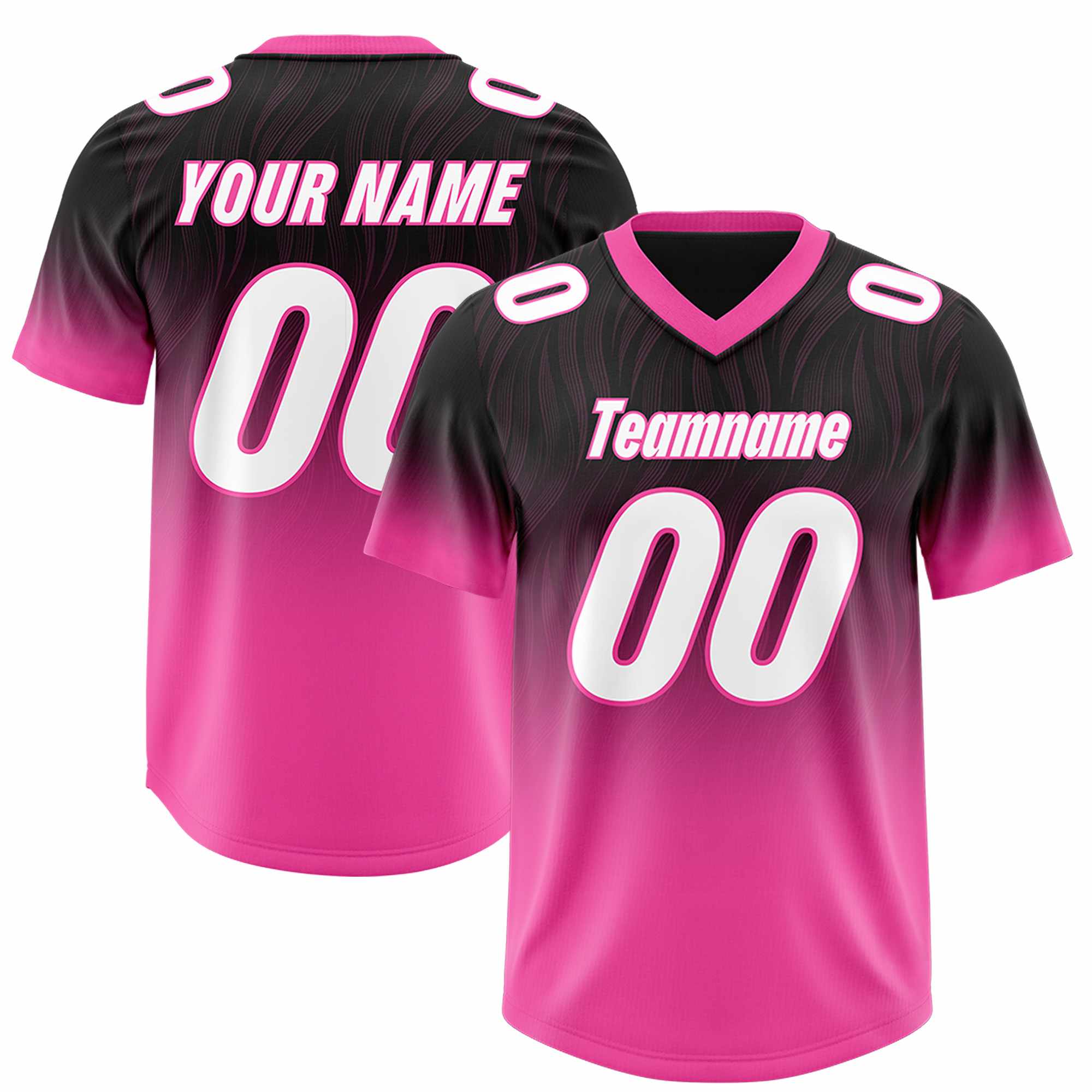 Custom Black Pink Gradient Fashion Outdoor Authentic American Football Jersey