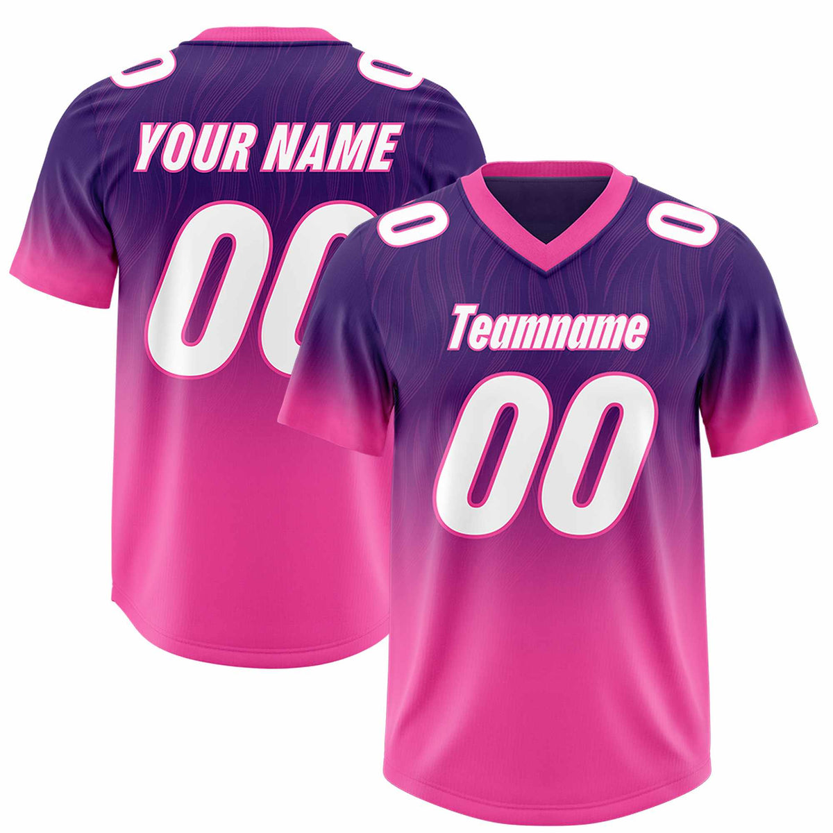 Custom Purple Pink Gradient Fashion Outdoor Authentic American Football Jersey