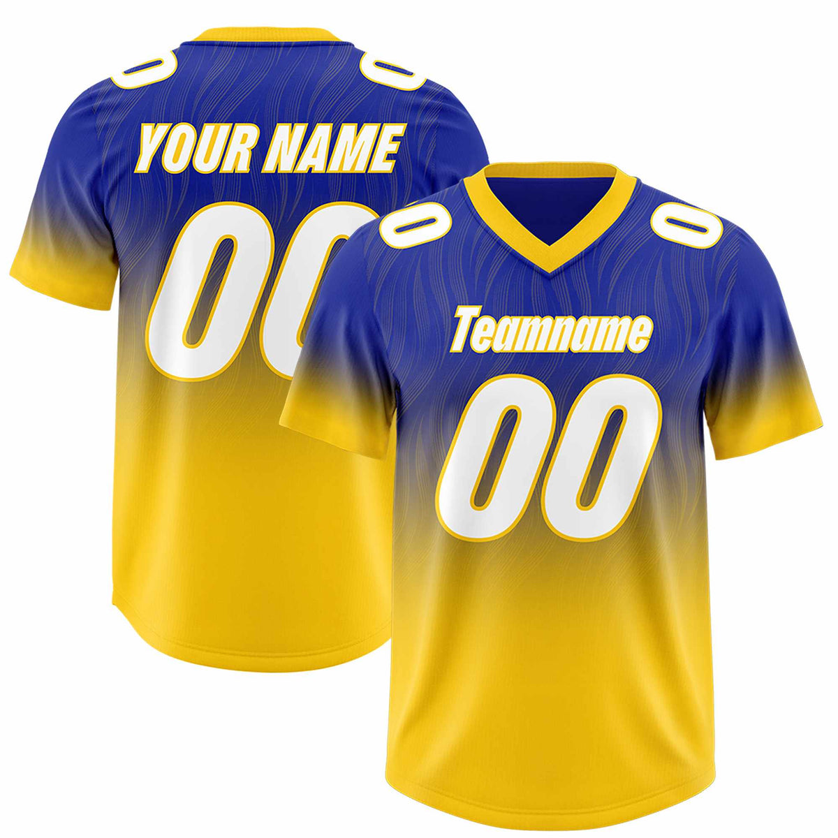 Custom Royal Gold Gradient Fashion Outdoor Authentic American Football Jersey