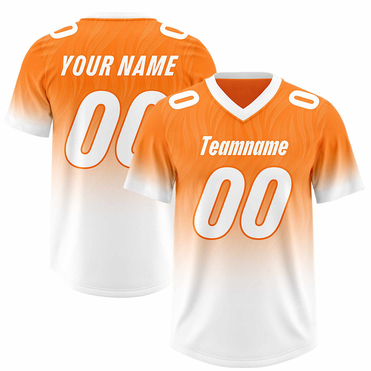 Custom Orange White Gradient Fashion Outdoor Authentic American Football Jersey