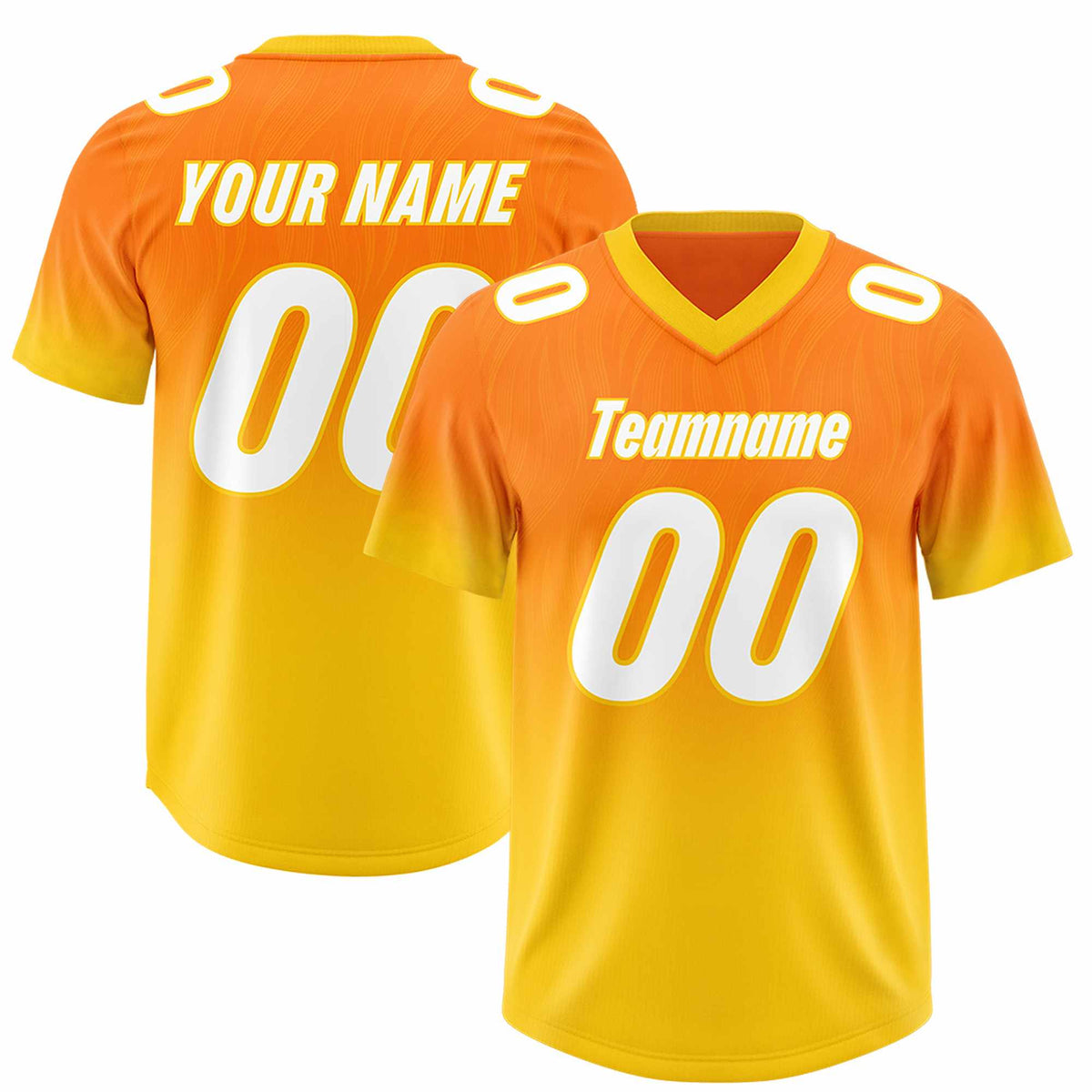 Custom Orange Gold Gradient Fashion Outdoor Authentic American Football Jersey