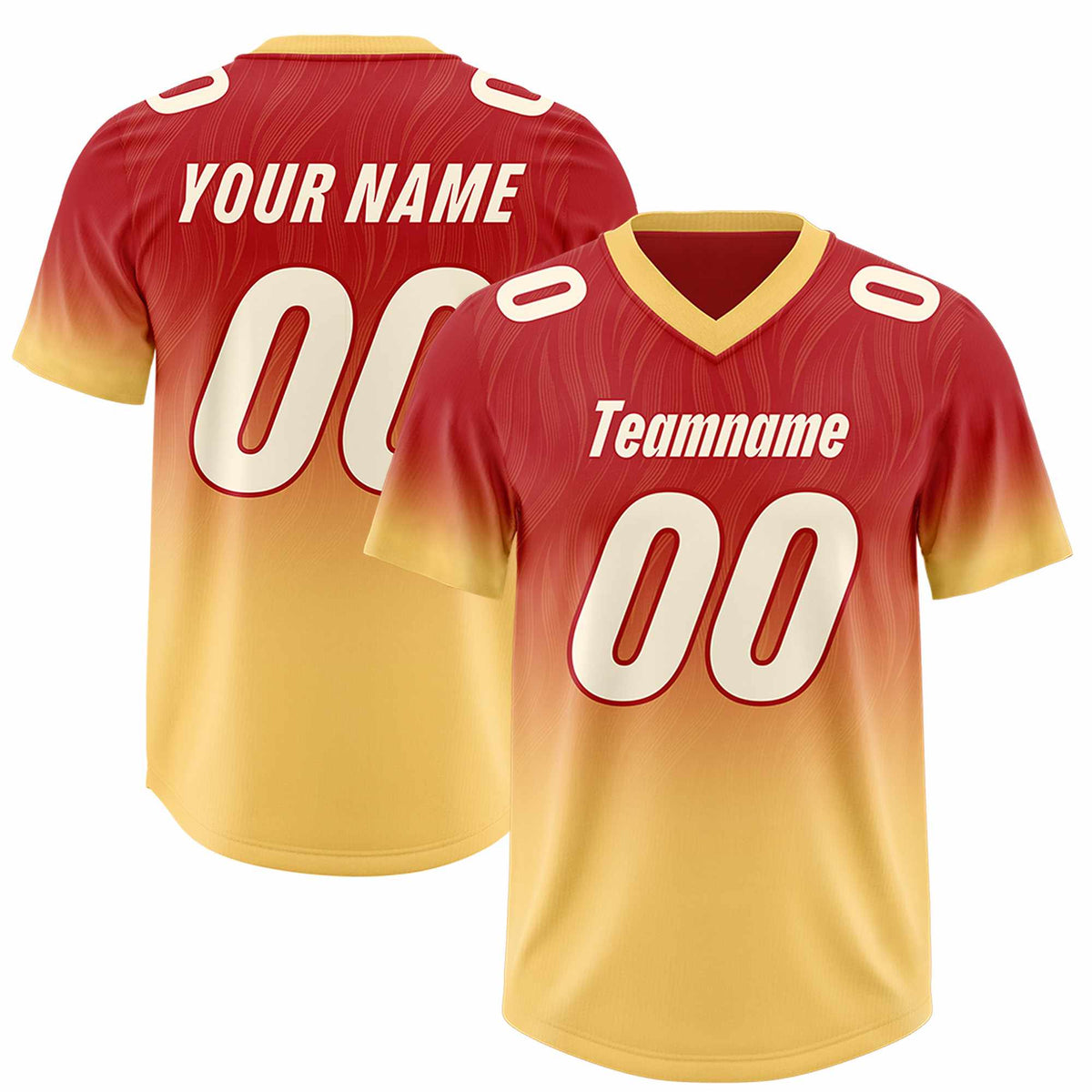Custom Red Khaki Gradient Fashion Outdoor Authentic American Football Jersey