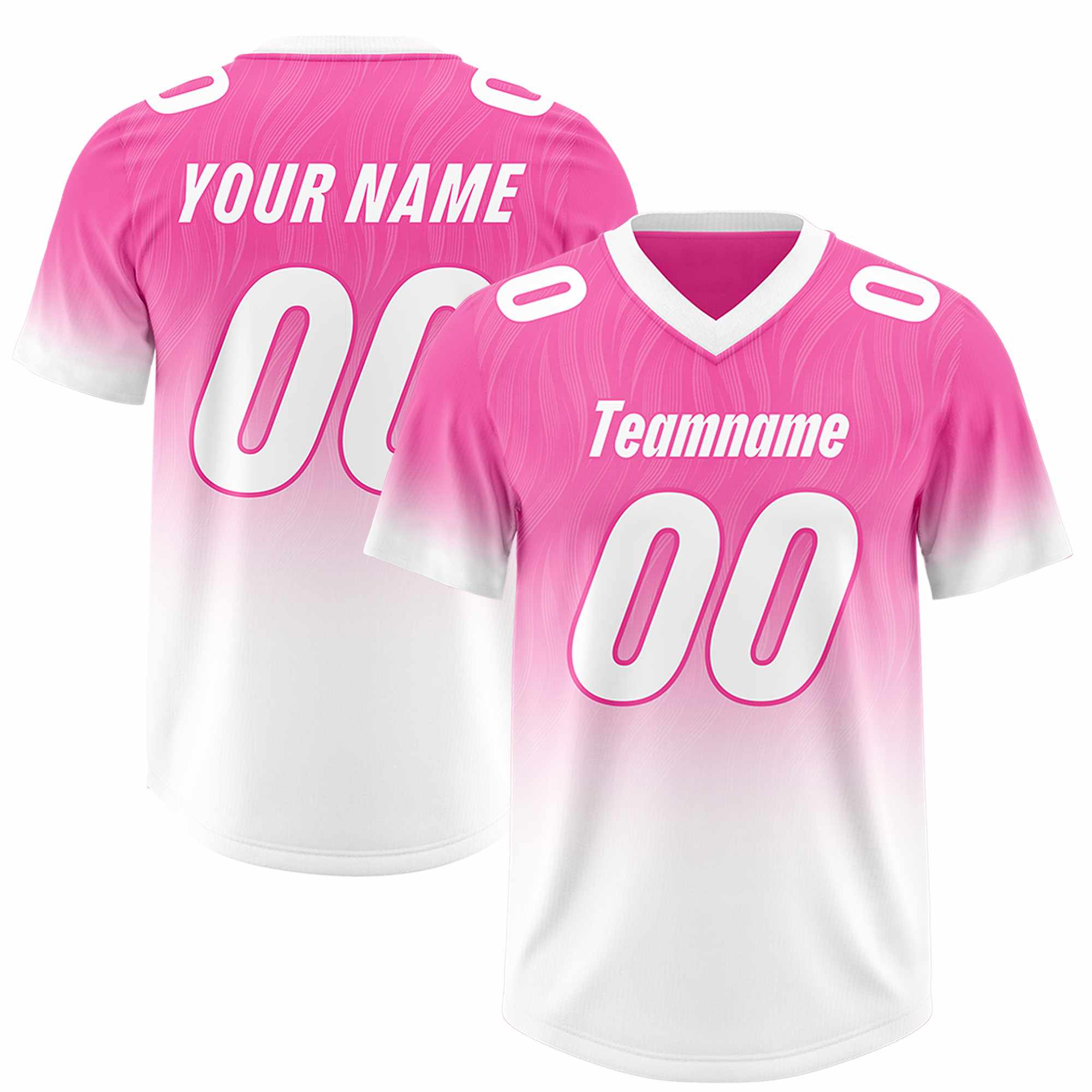 Custom Pink White Gradient Fashion Outdoor Authentic American Football Jersey