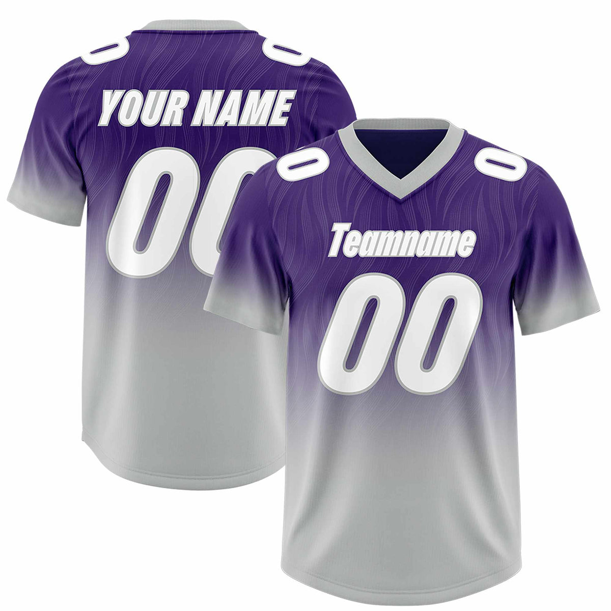 Custom Purple Gray Gradient Fashion Outdoor Authentic American Football Jersey