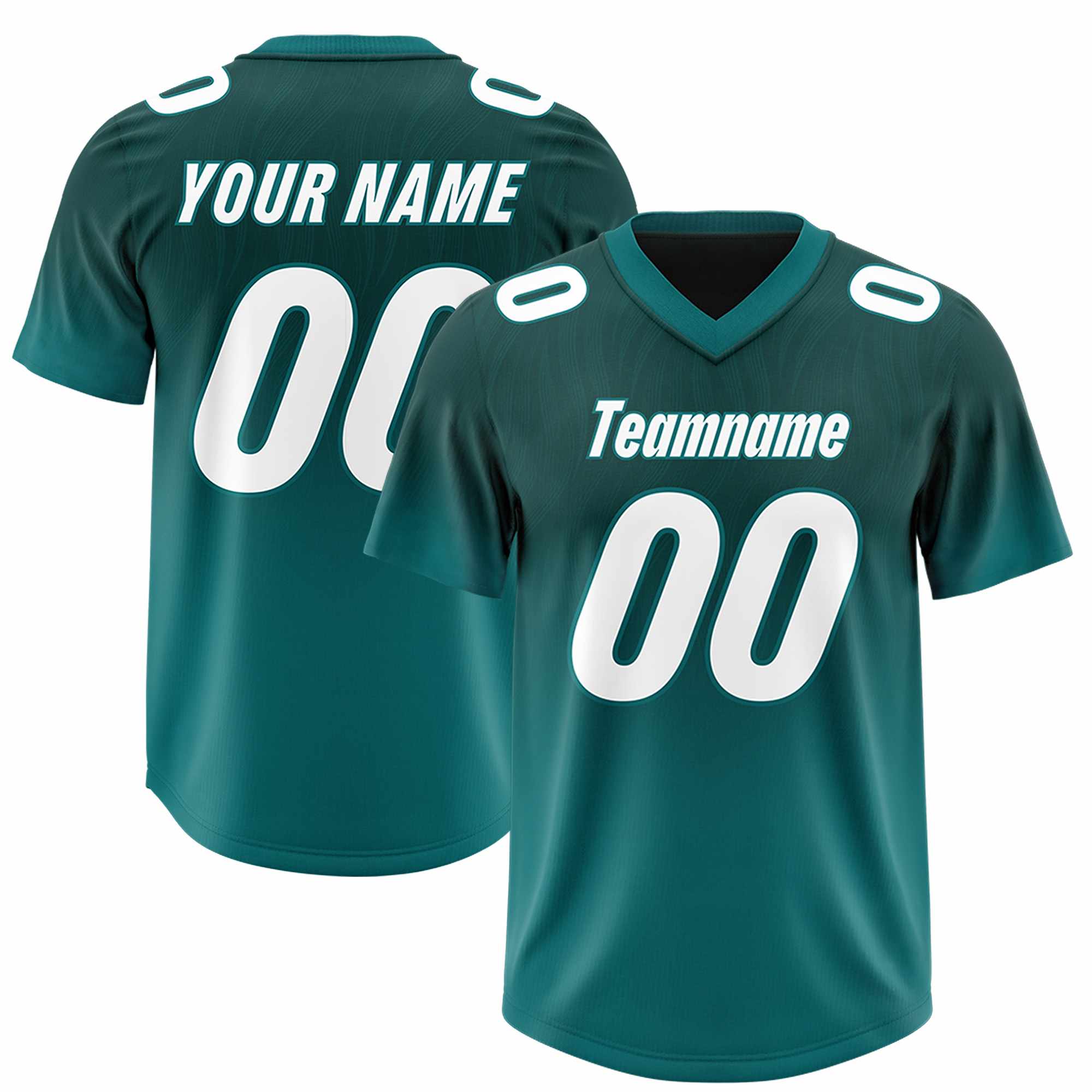Custom Midnight Green Aqua Gradient Fashion Outdoor Authentic American Football Jersey