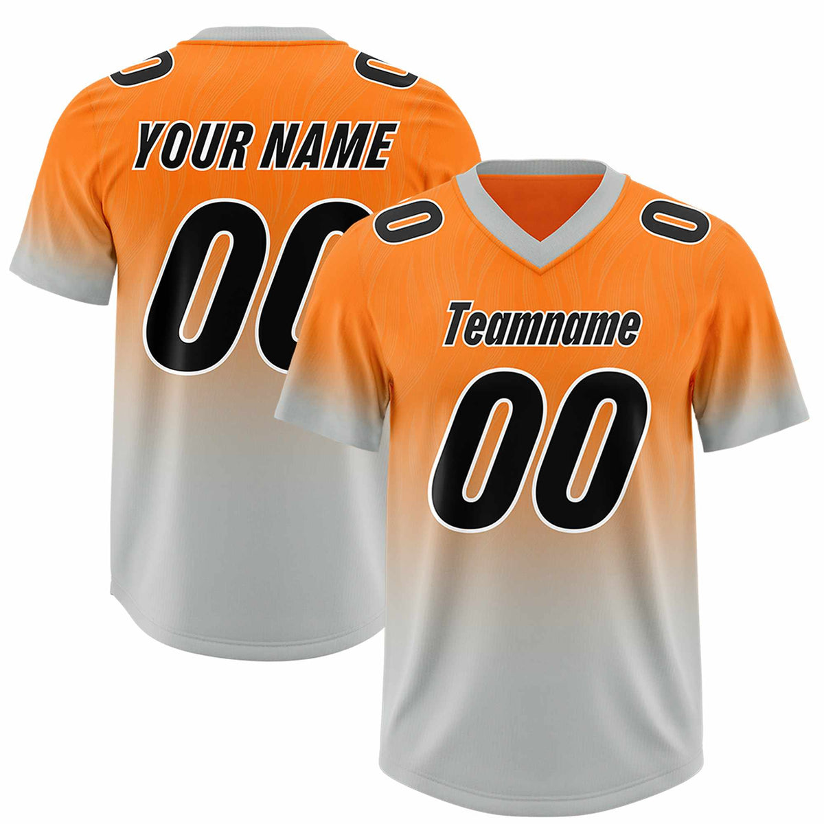 Custom Orange Gray Gradient Fashion Outdoor Authentic American Football Jersey