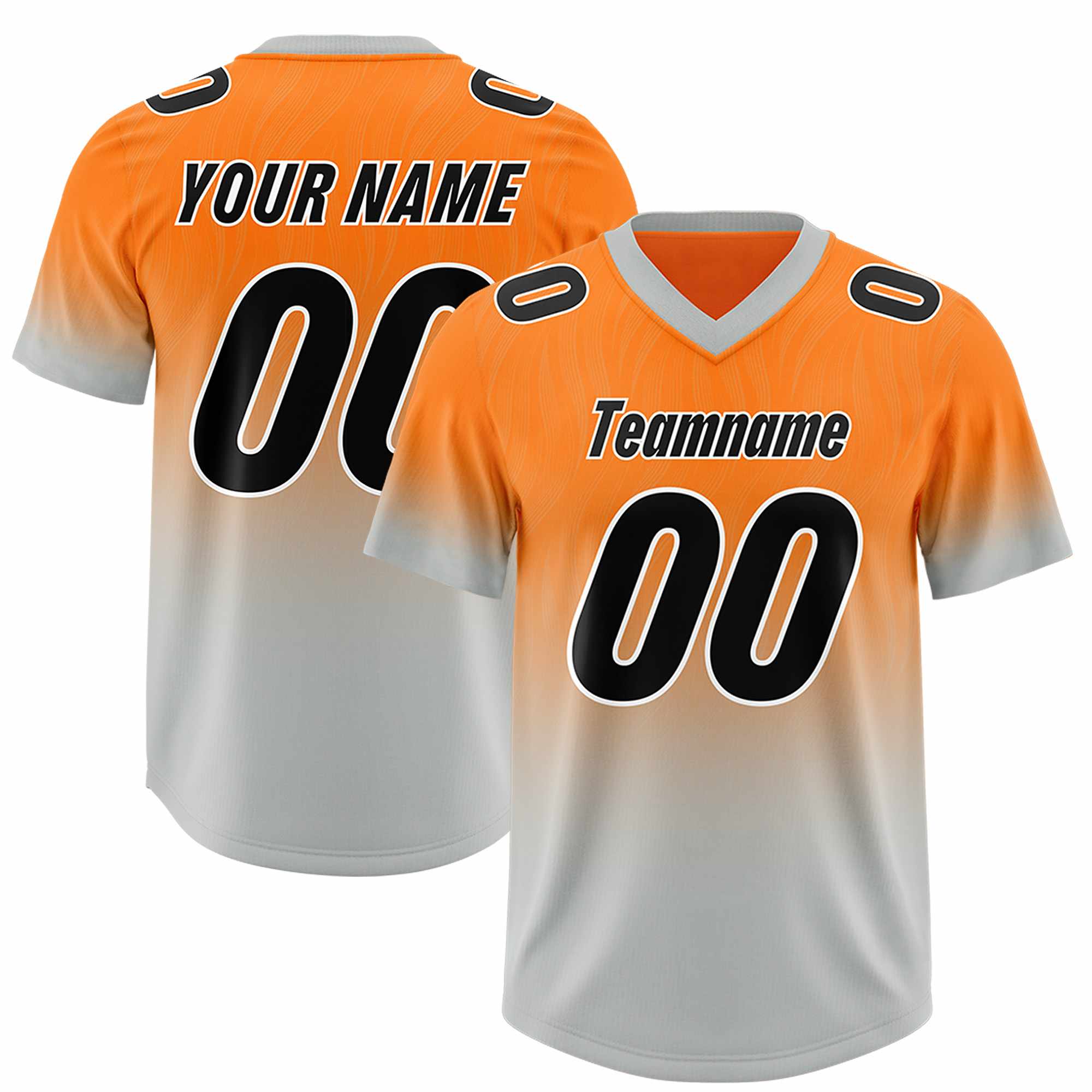 Custom Orange Gray Gradient Fashion Outdoor Authentic American Football Jersey