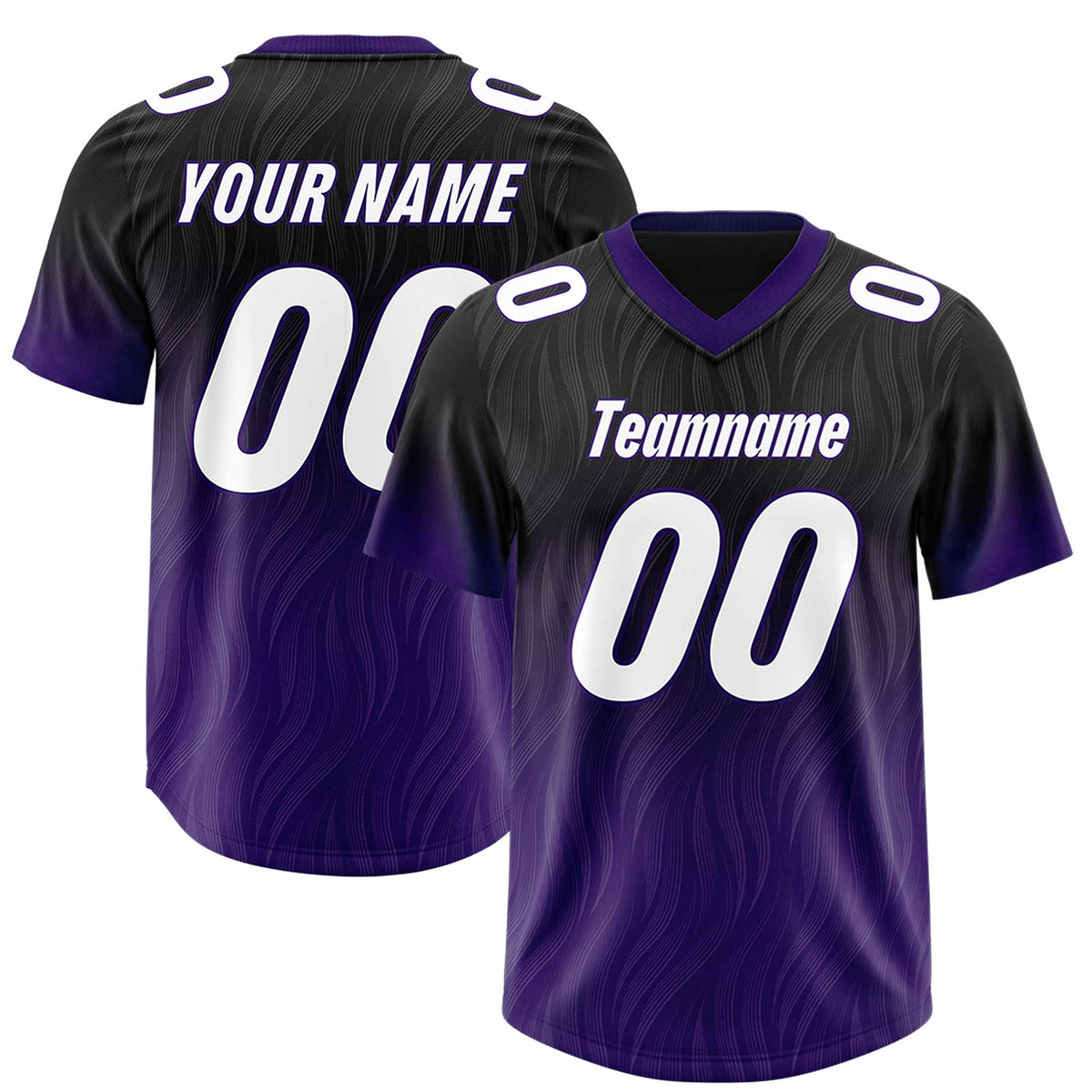 Custom Black Purple Gradient Fashion Outdoor Authentic American Football Jersey