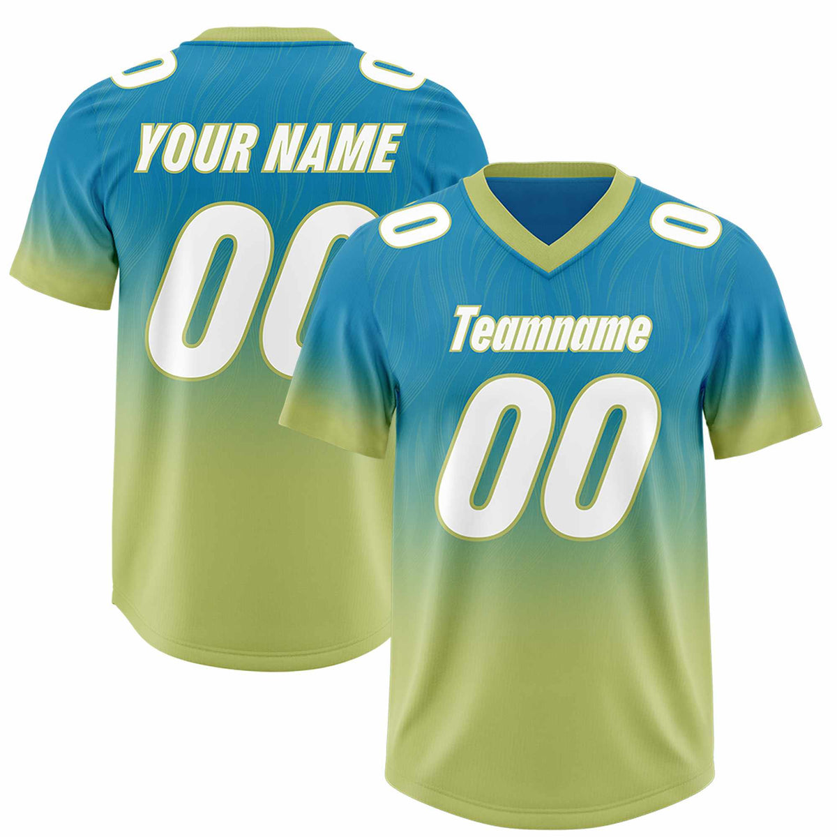 Custom Panther Blue Champagne Gradient Fashion Outdoor Authentic American Football Jersey