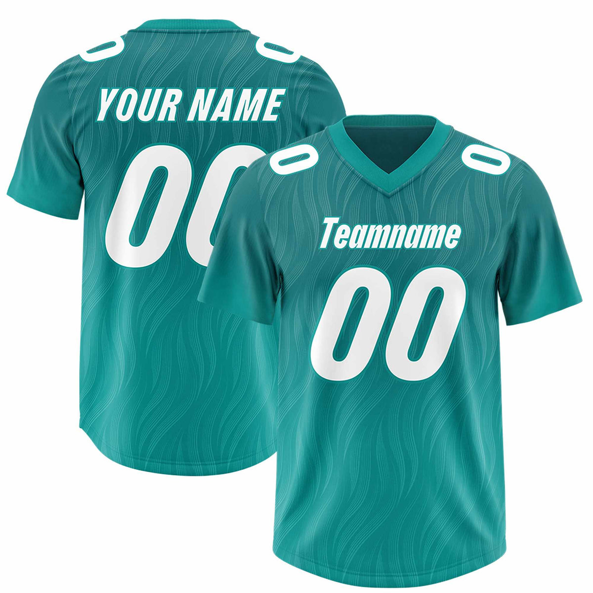 Custom Aqua Aqua Gradient Fashion Outdoor Authentic American Football Jersey
