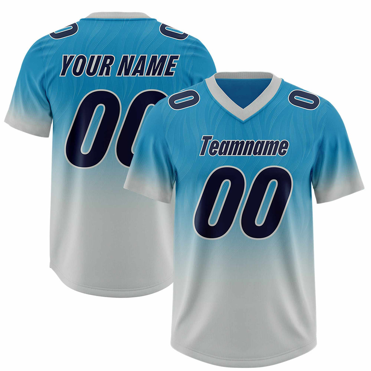 Custom Panther Blue Gray Gradient Fashion Outdoor Authentic American Football Jersey