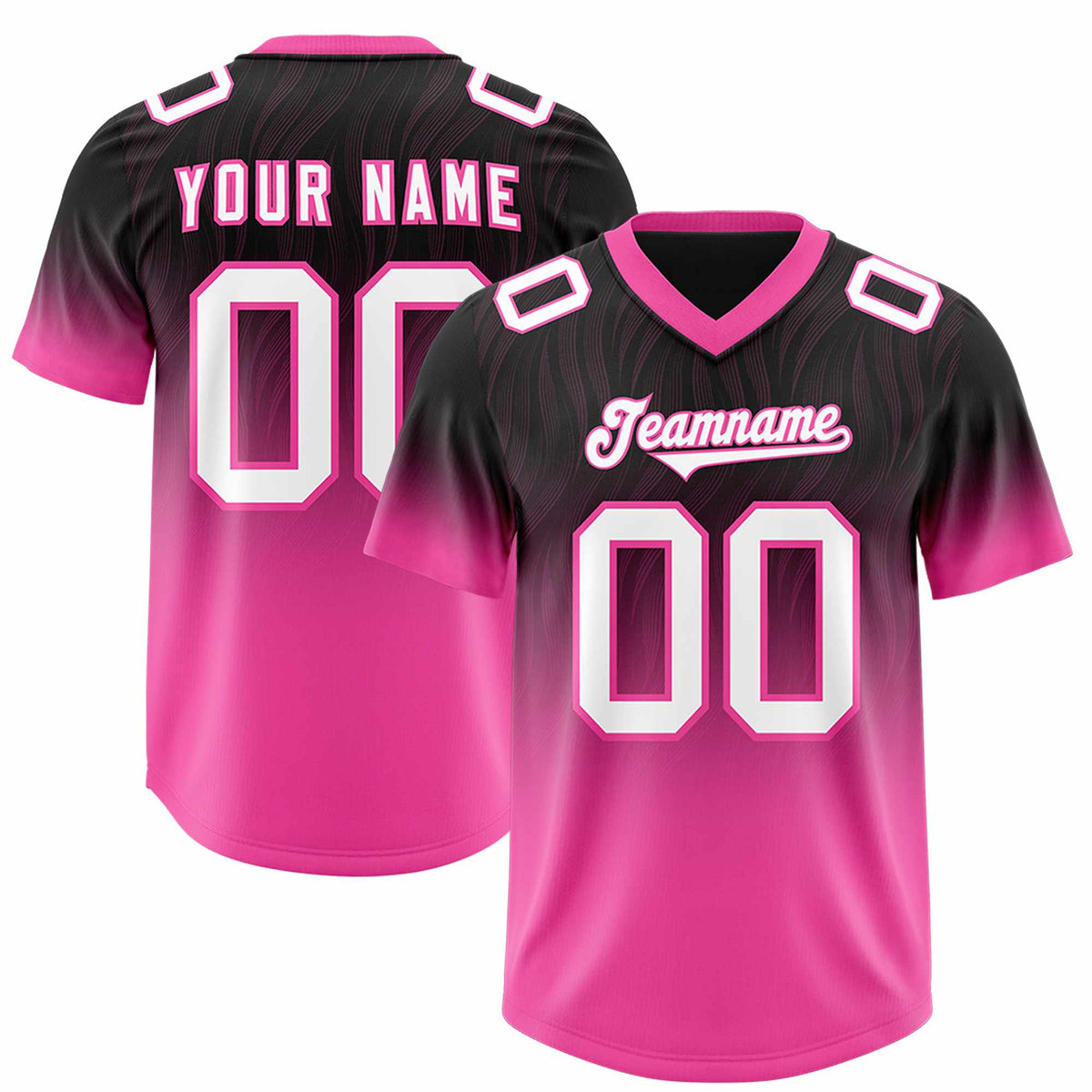 Custom Black Pink Gradient Fashion Outdoor Authentic American Football Jersey