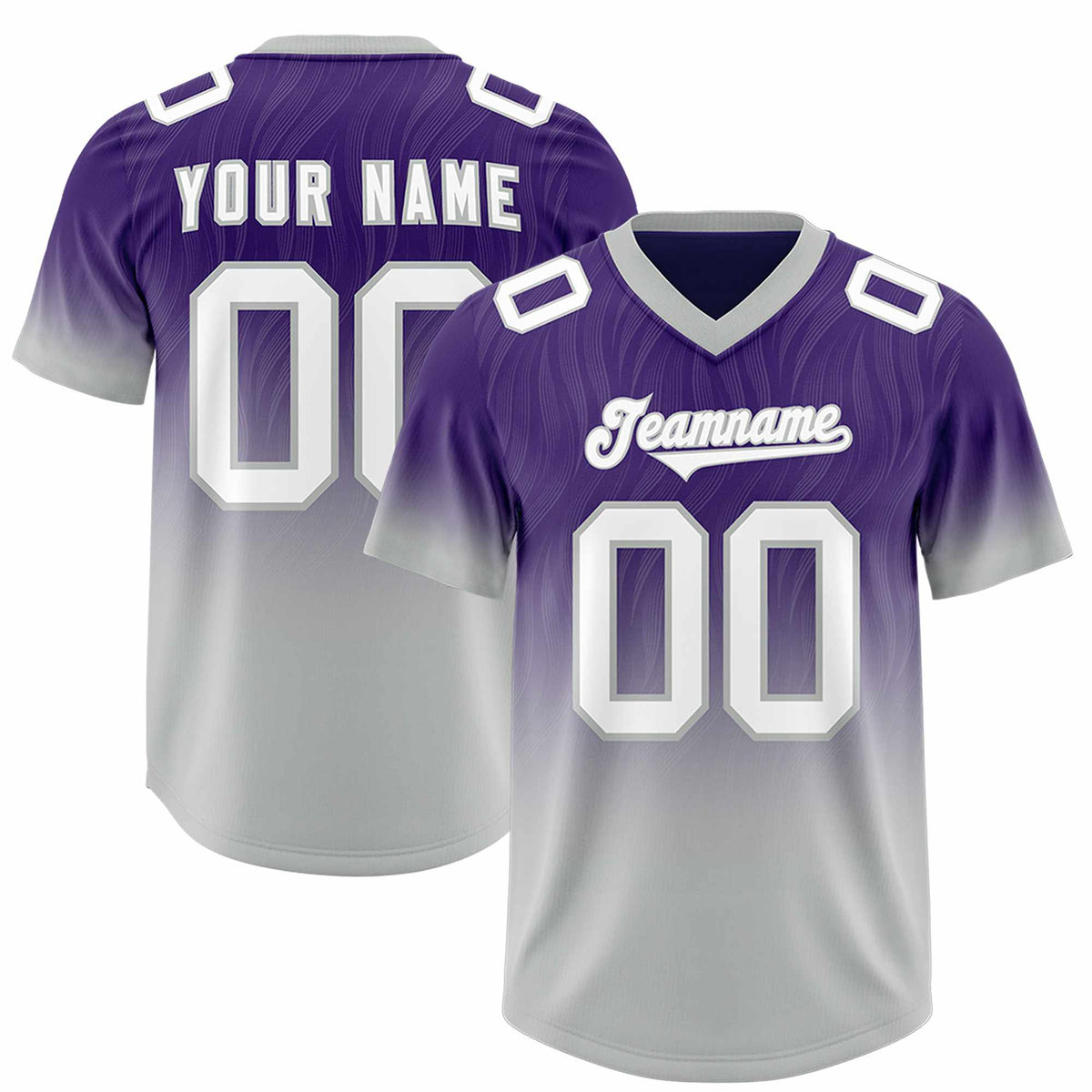 Custom Purple Gray Gradient Fashion Outdoor Authentic American Football Jersey
