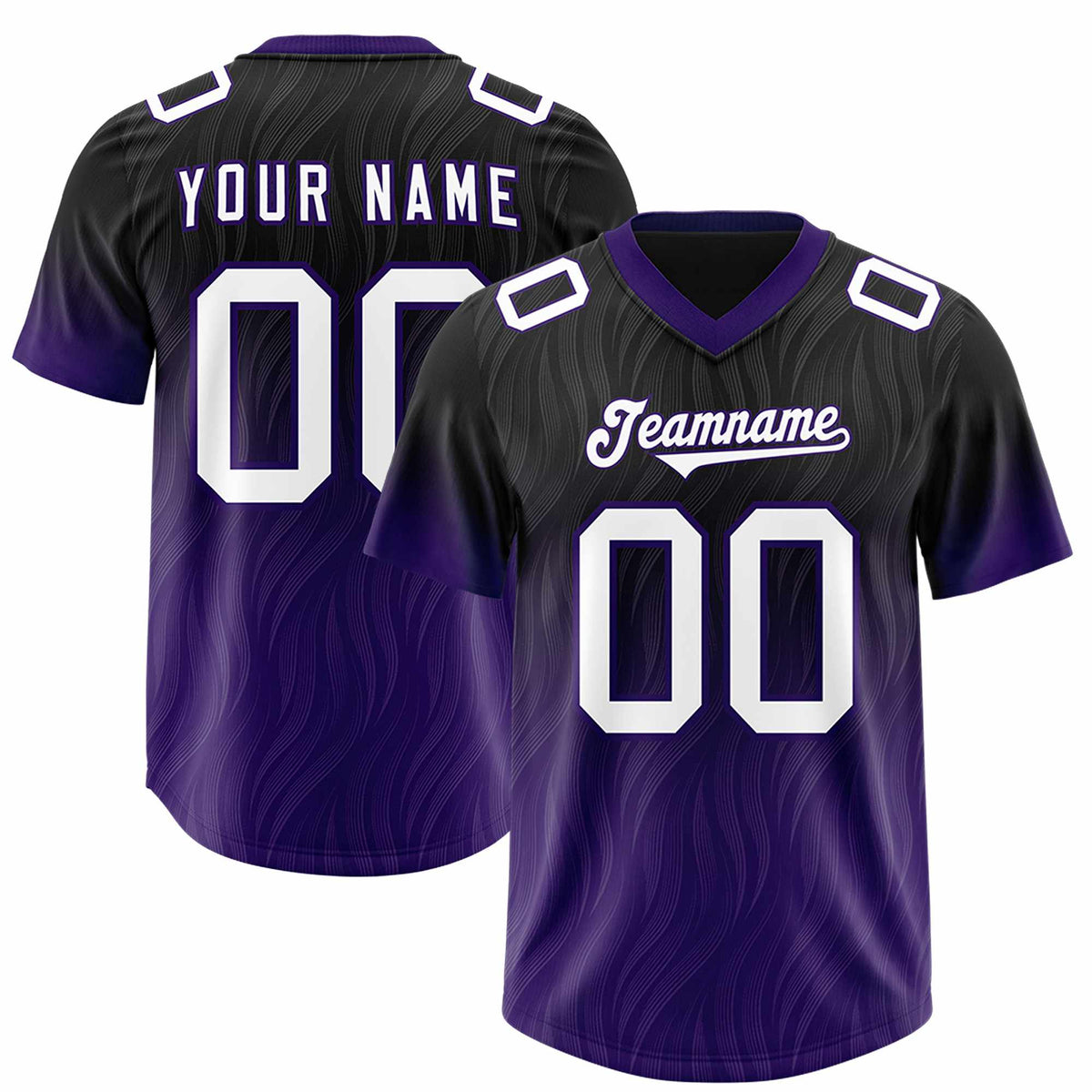 Custom Black Purple Gradient Fashion Outdoor Authentic American Football Jersey