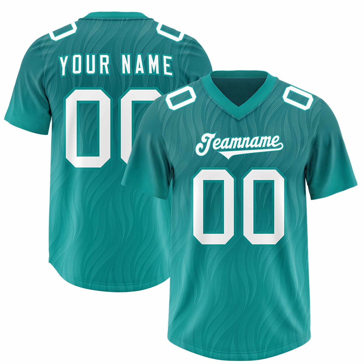 Custom Aqua Aqua Gradient Fashion Outdoor Authentic American Football Jersey
