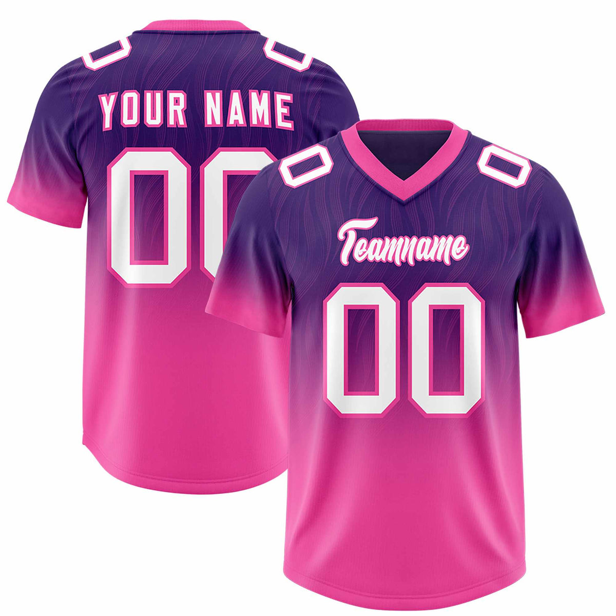 Custom Purple Pink Gradient Fashion Outdoor Authentic American Football Jersey